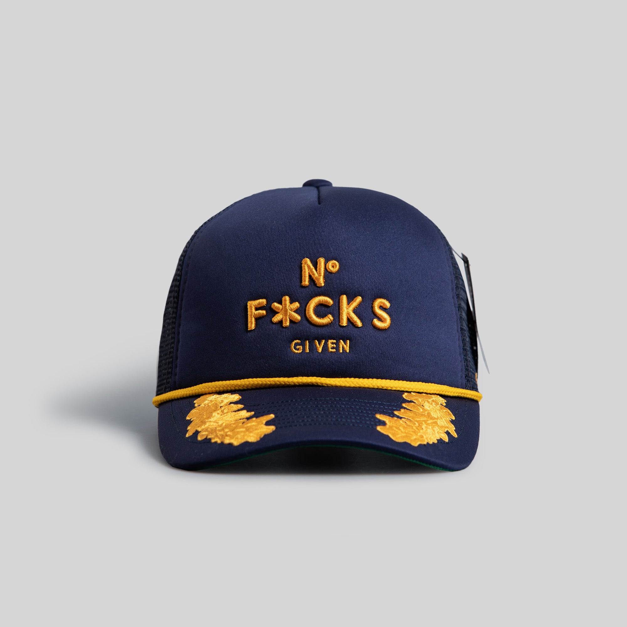 NO F*CKS GIVEN SCRAMBLED EGGS DEEP NAVY TRUCKER HAT