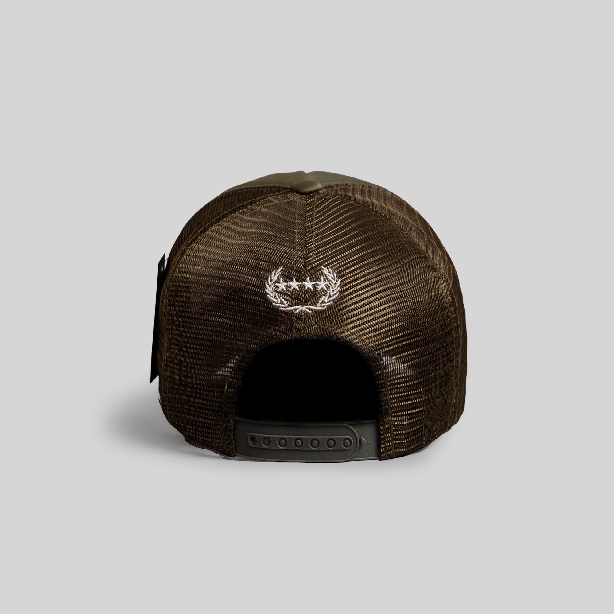 DEMON TIME OLIVE TRUCKER HAT