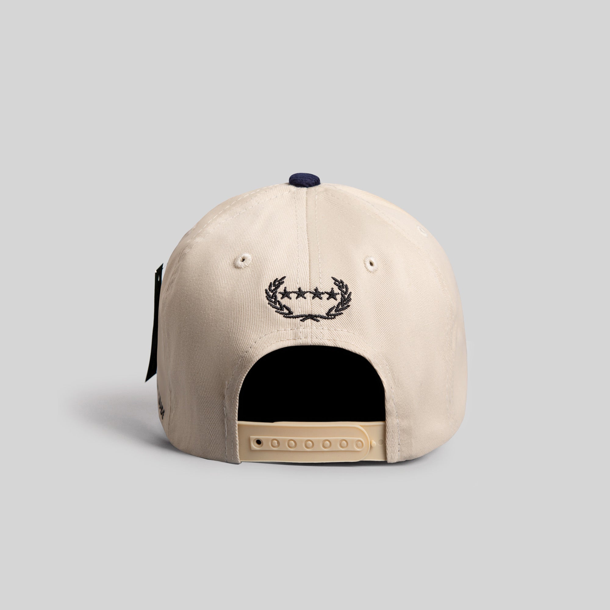 RESPECTFULLY SAND/NAVY CORDUROY BRIM TRUCKER HAT