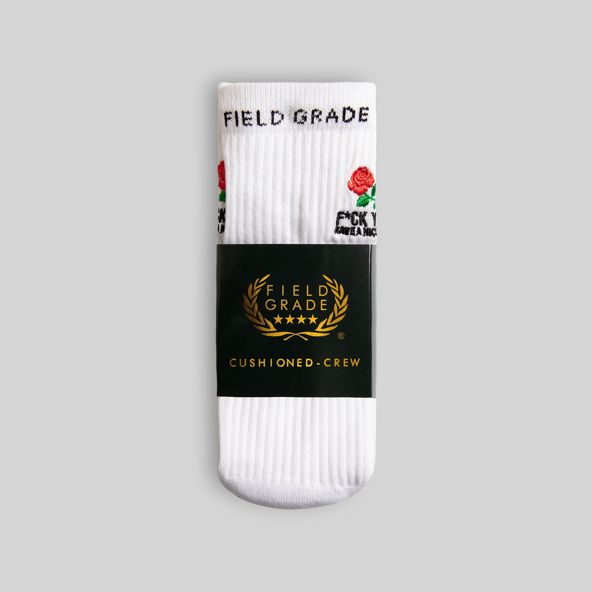 HAVE A NICE DAY WHITE CUSHIONED CREW SOCK 2 PACK