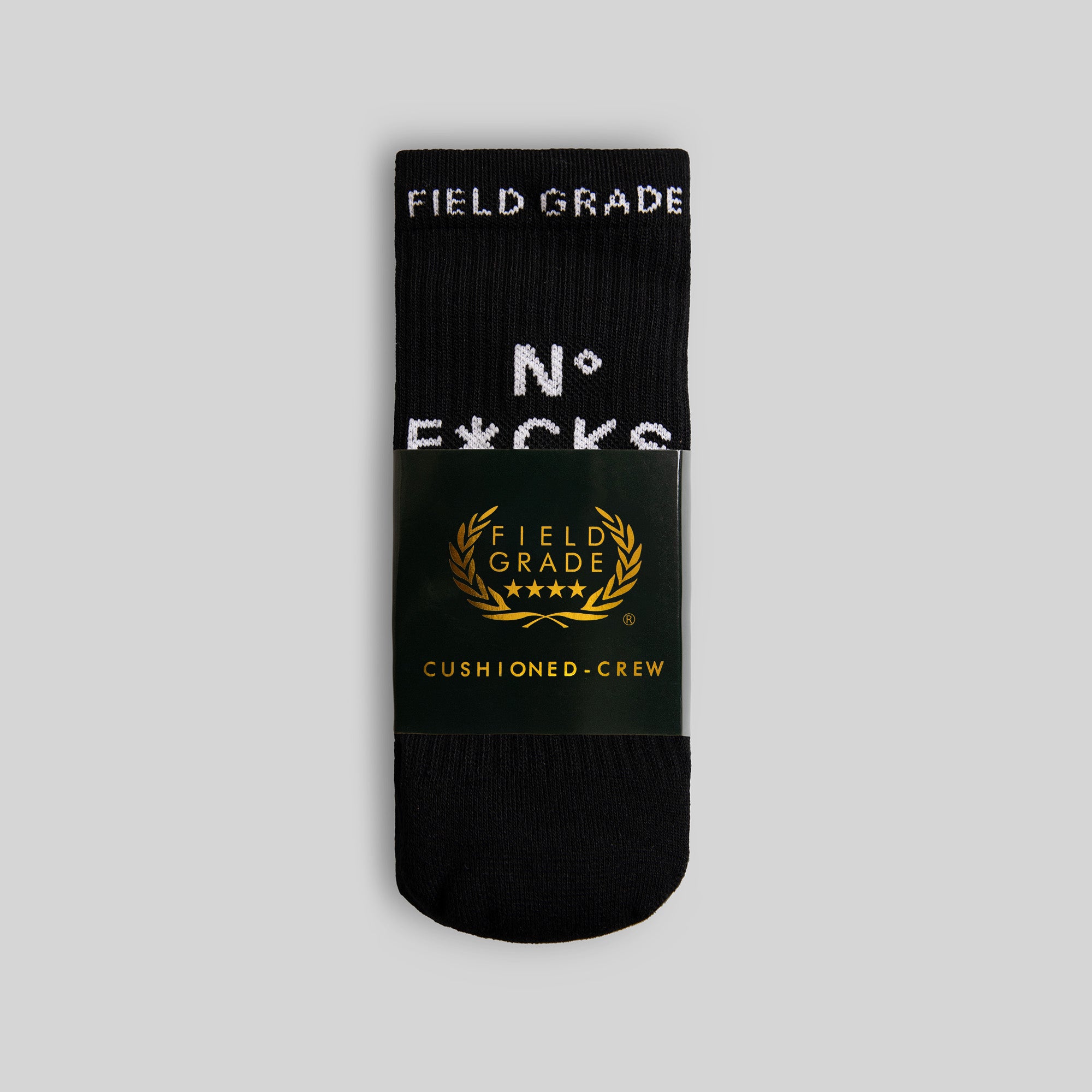 NO F*CKS GIVEN BLACK CUSHIONED CREW SOCK 3 PACK