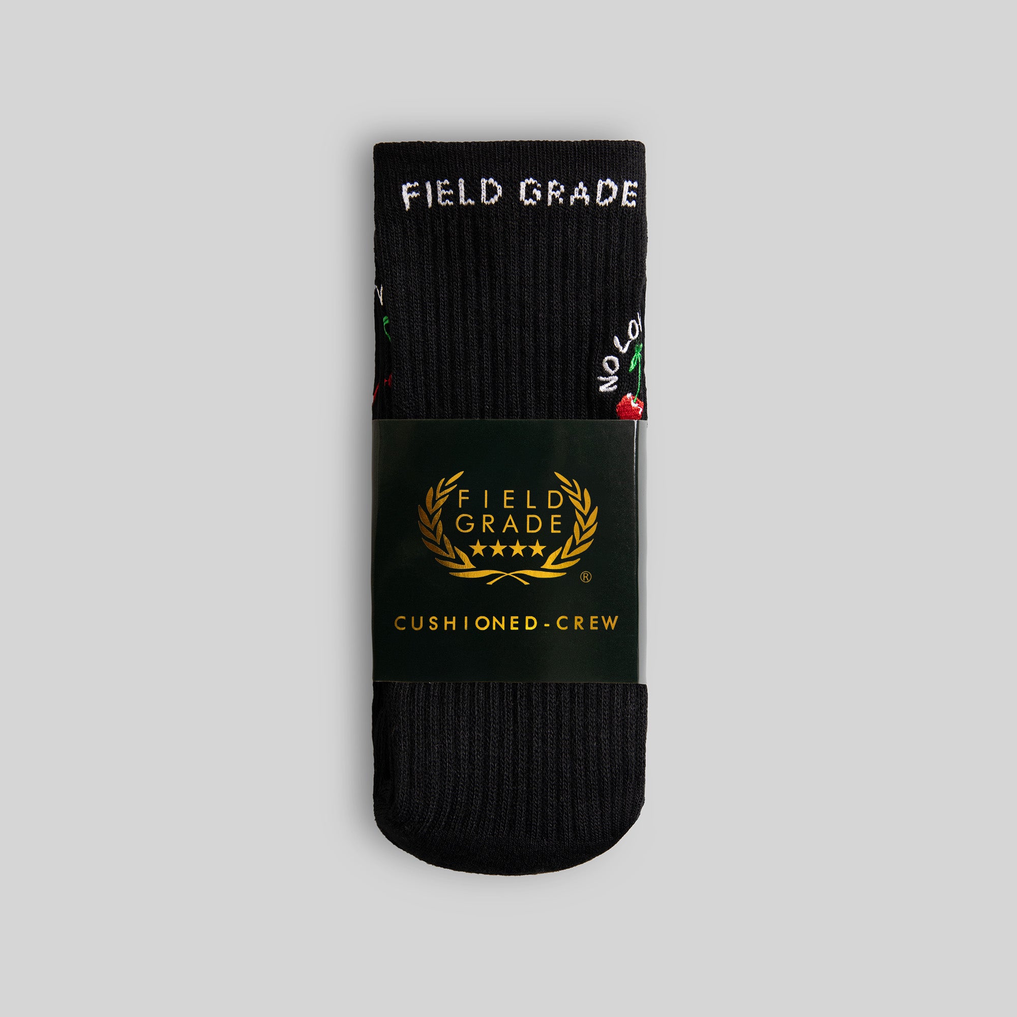 NO LOVE CLUB BLACK CUSHIONED CREW SOCK 2 PACK
