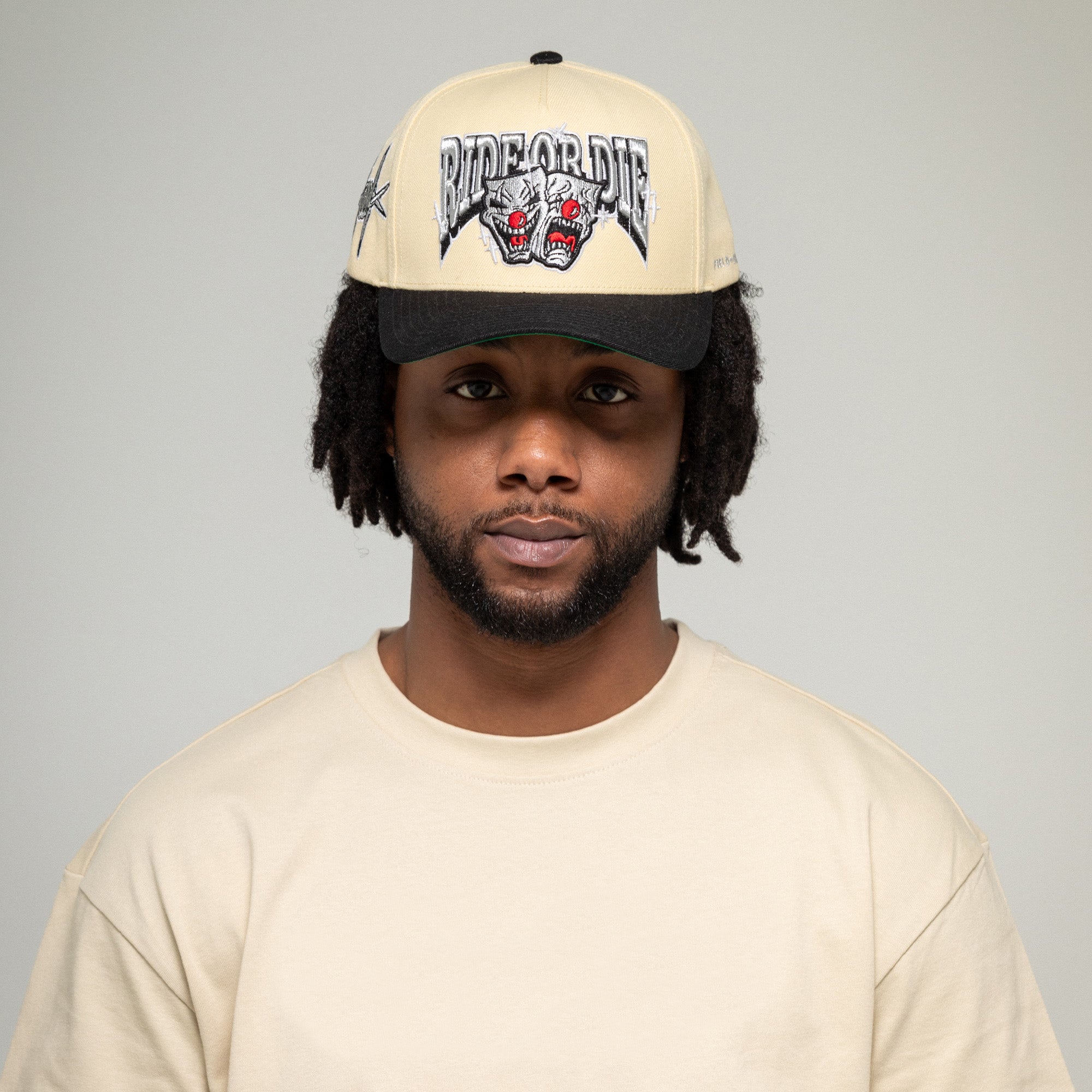 RIDE OR DIE SAND BLACK WOOL TRUCKER