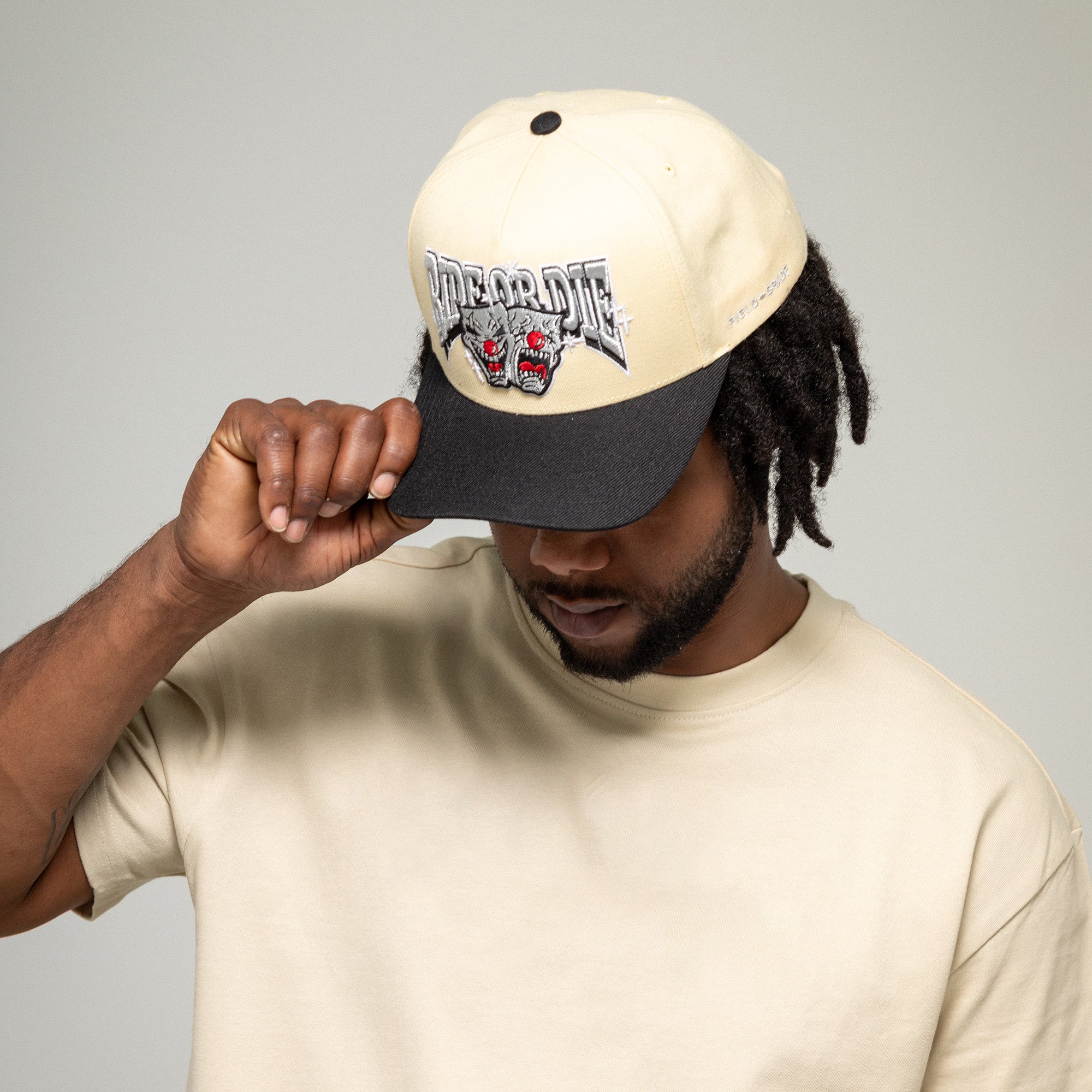 RIDE OR DIE SAND BLACK WOOL TRUCKER