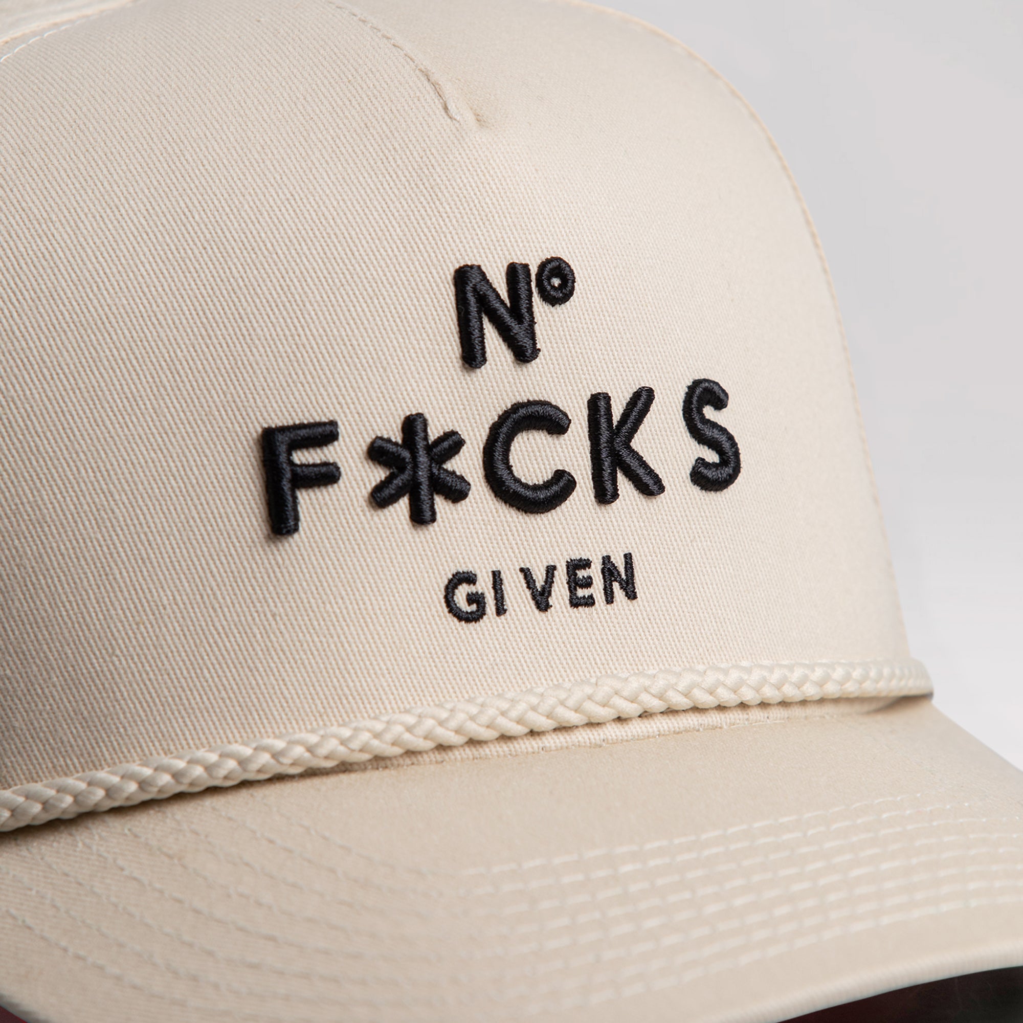 NO F*CKS GIVEN SAND TRUCKER HAT