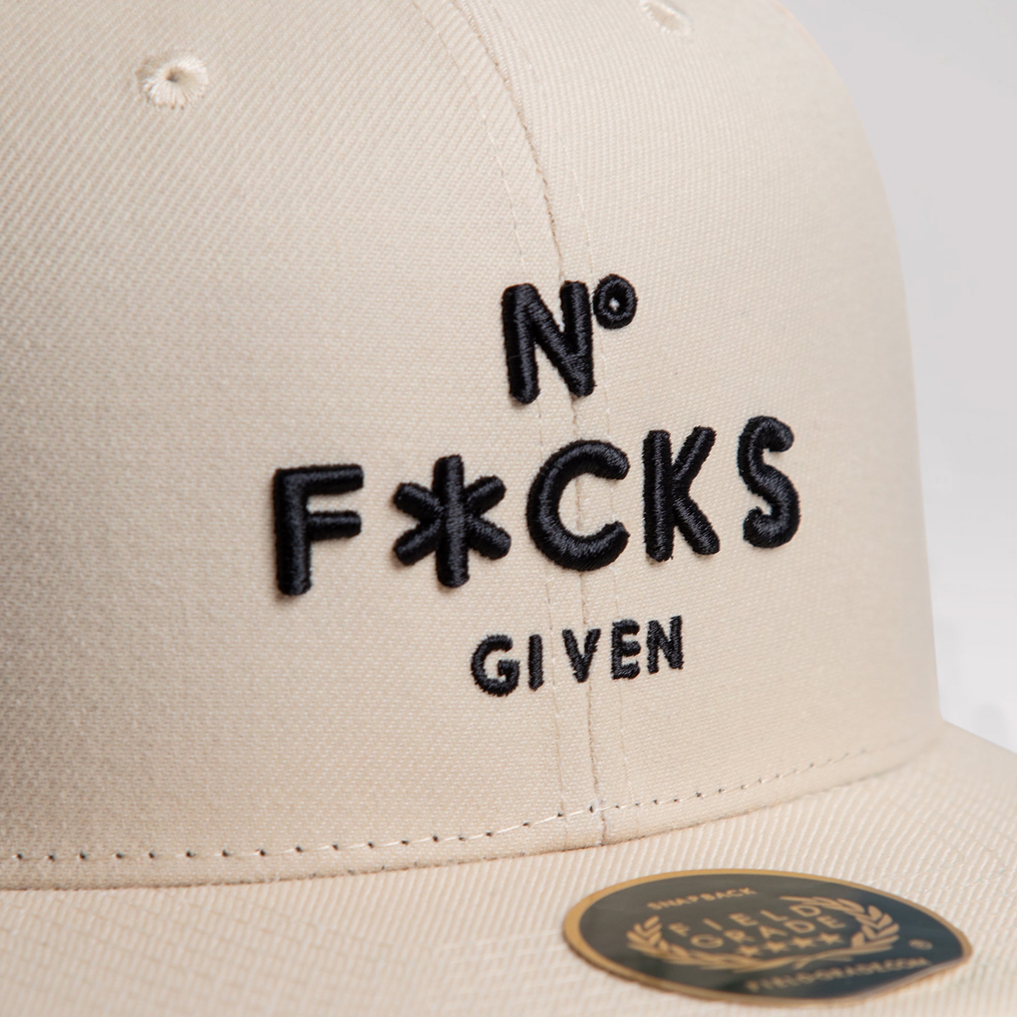 NO F*CKS GIVEN SAND SNAPBACK HAT