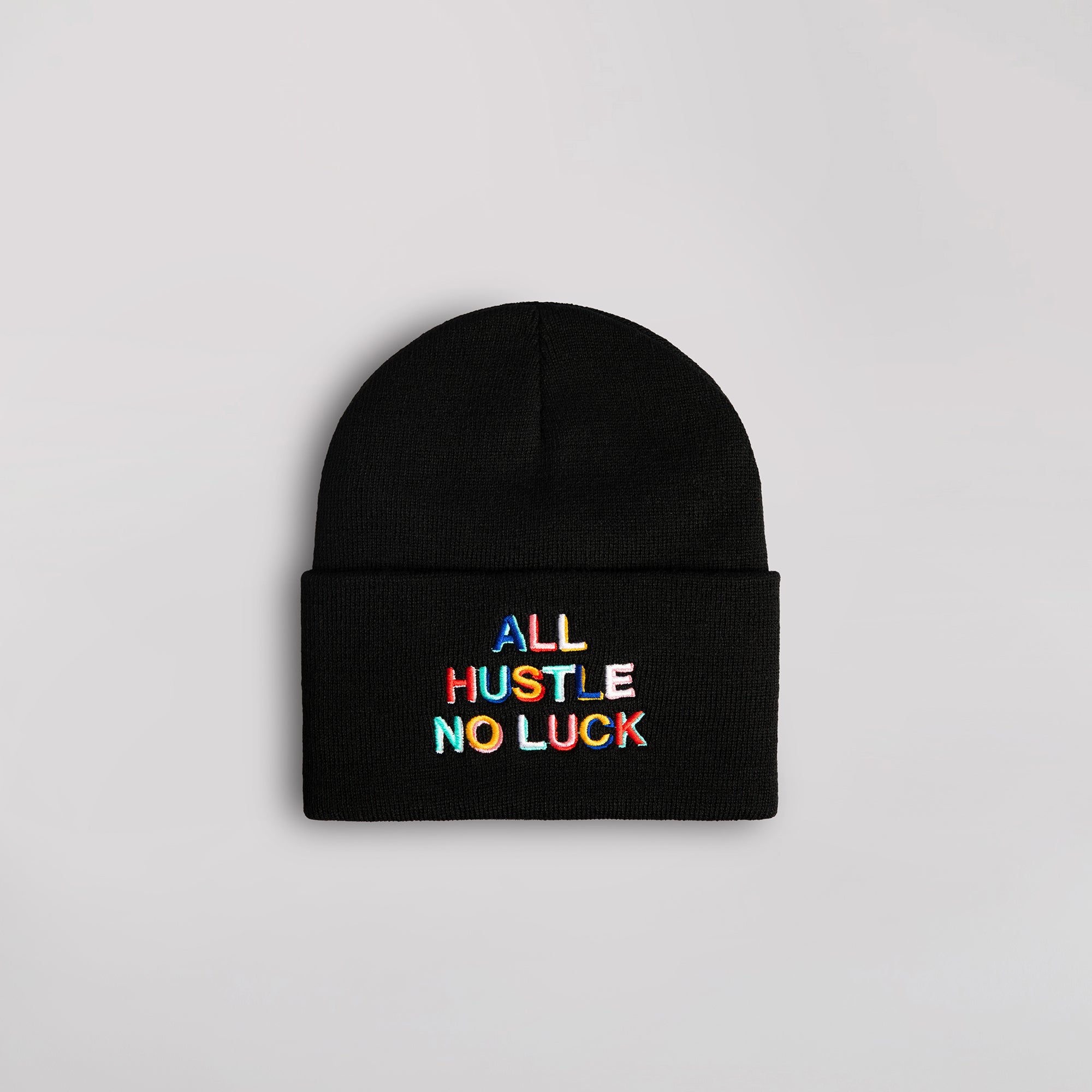 ALL HUSTLE BLACK CUFF BEANIE