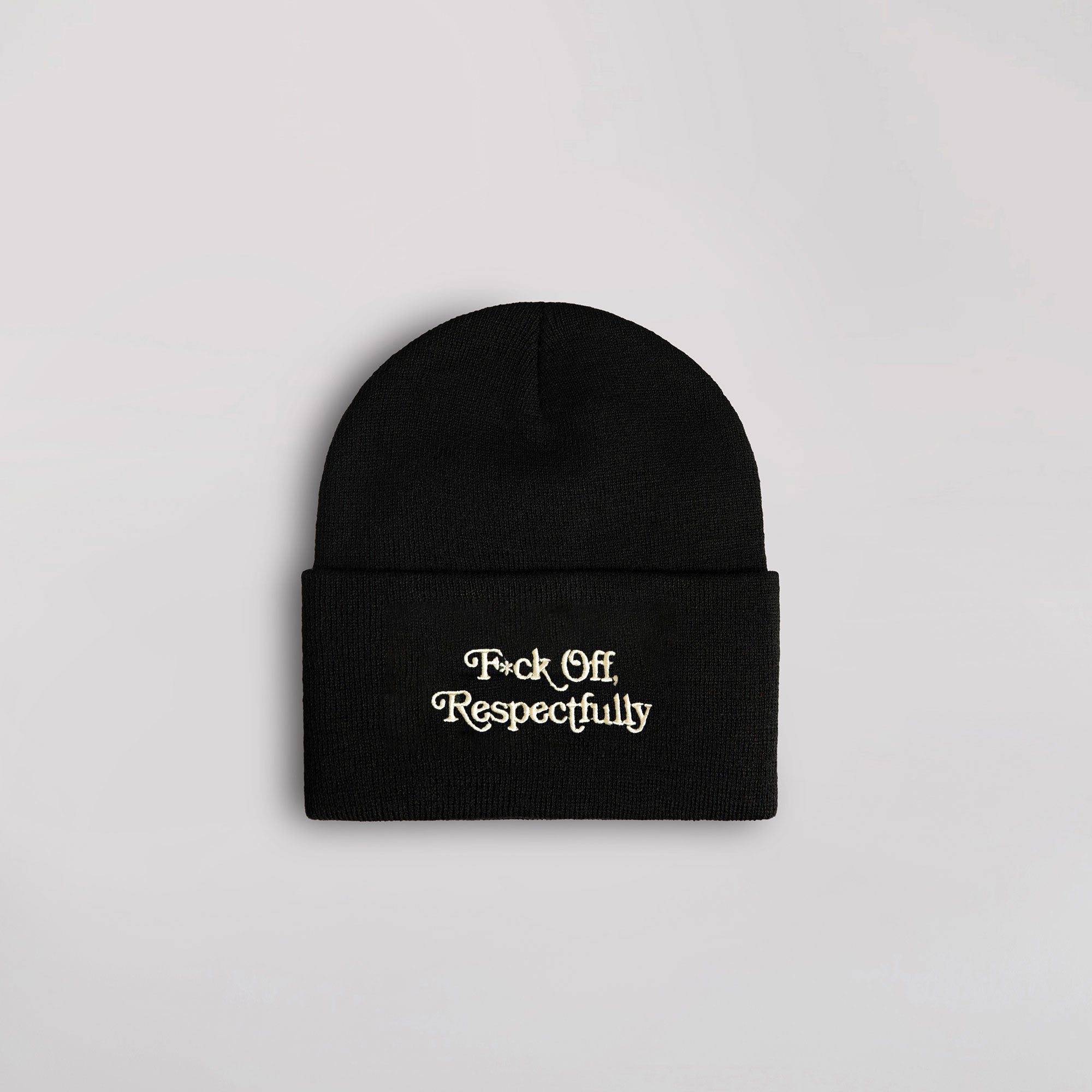 RESPECTFULLY BLACK CUFF BEANIE