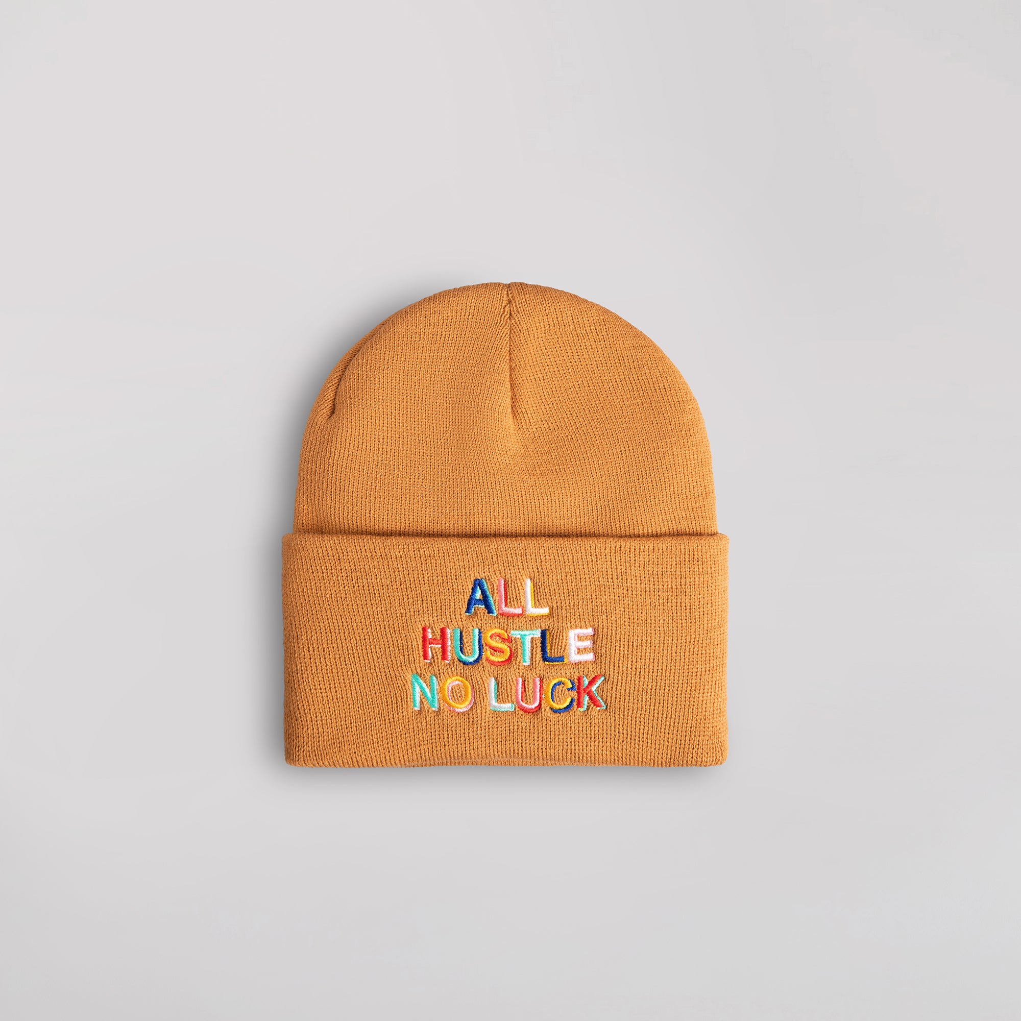 ALL HUSTLE WHEAT CUFF BEANIE