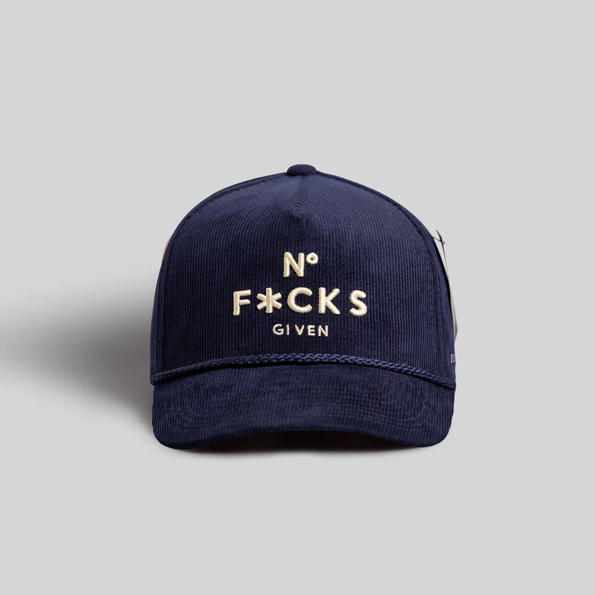 NO F*CKS GIVEN NAVY CORDUROY TRUCKER HAT