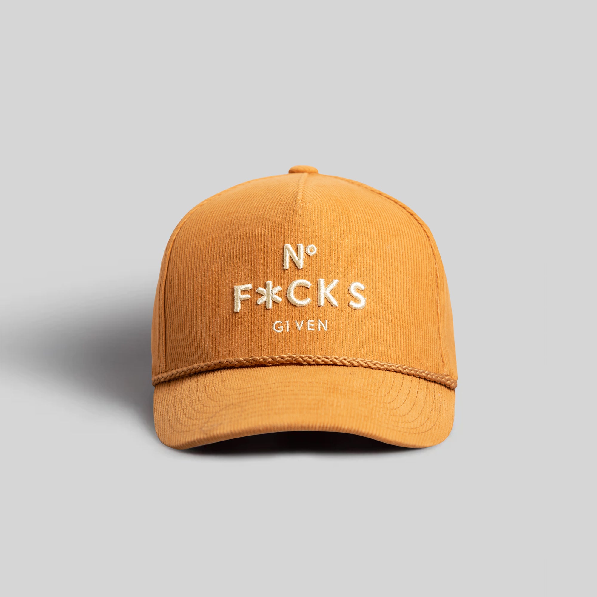 NO F*CKS GIVEN WHEAT CORDUROY TRUCKER HAT