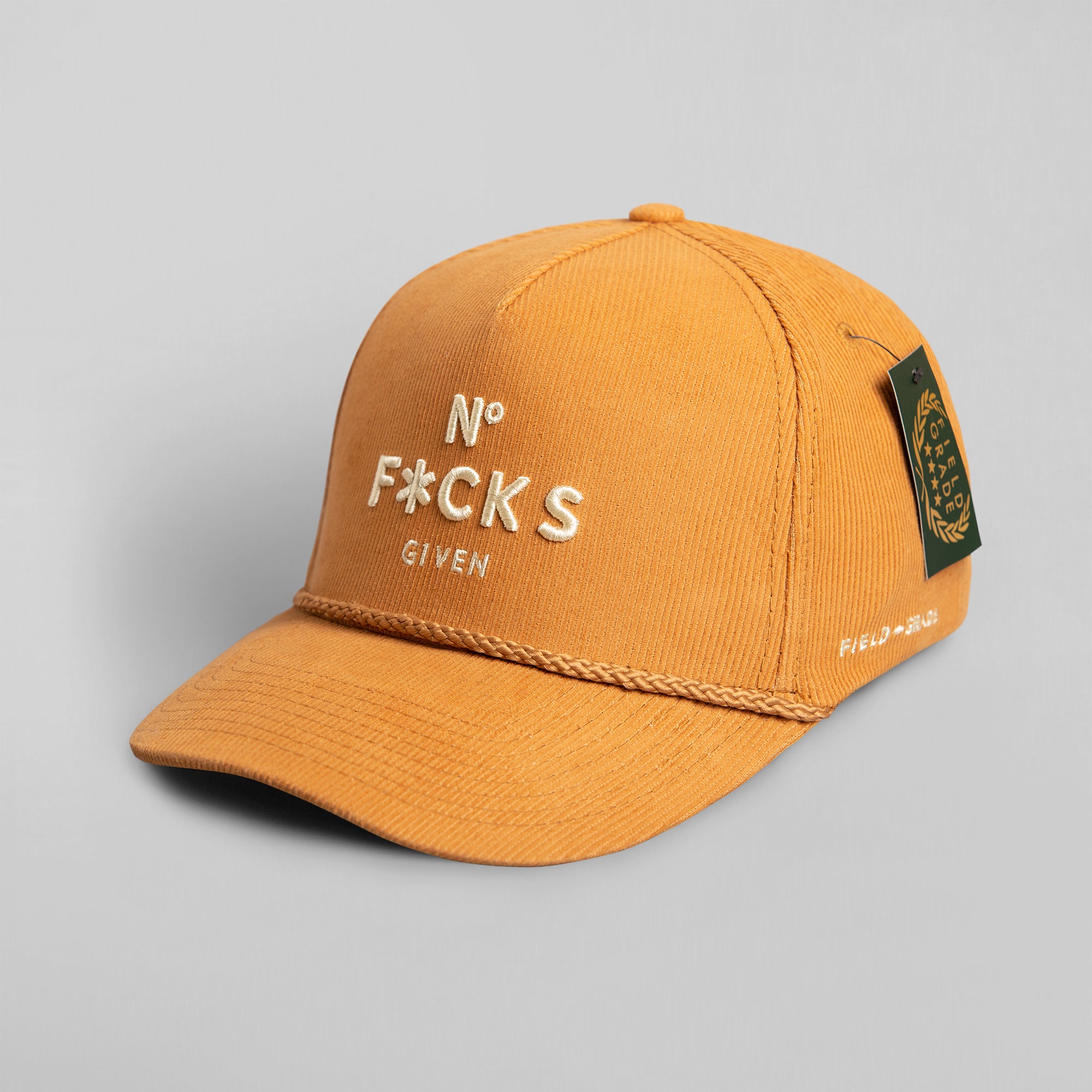 NO F*CKS GIVEN WHEAT CORDUROY TRUCKER HAT