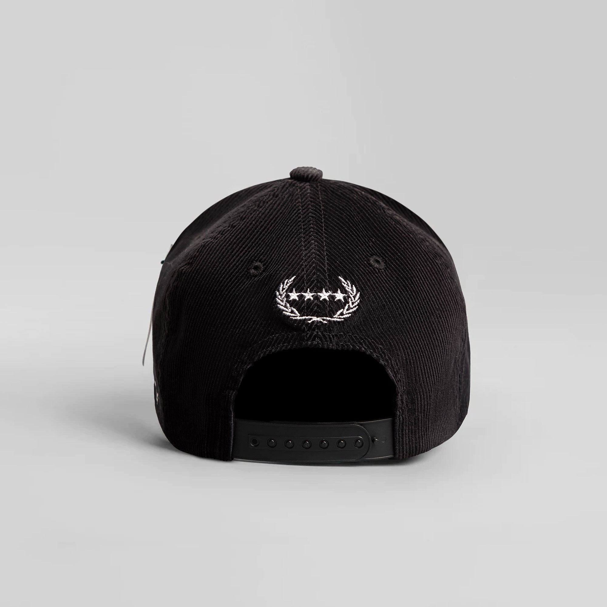 TRUST NO ONE BLACK CORDUROY TRUCKER HAT