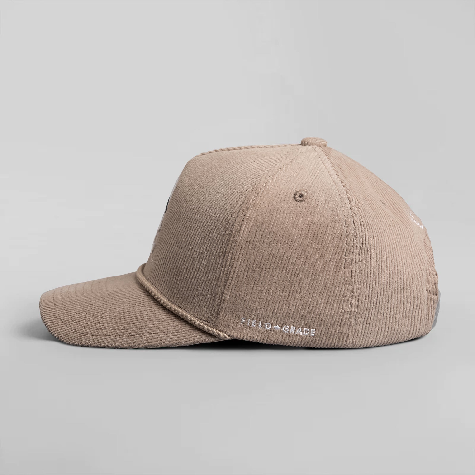 TRUST NO ONE WARM GREY CORDUROY TRUCKER HAT