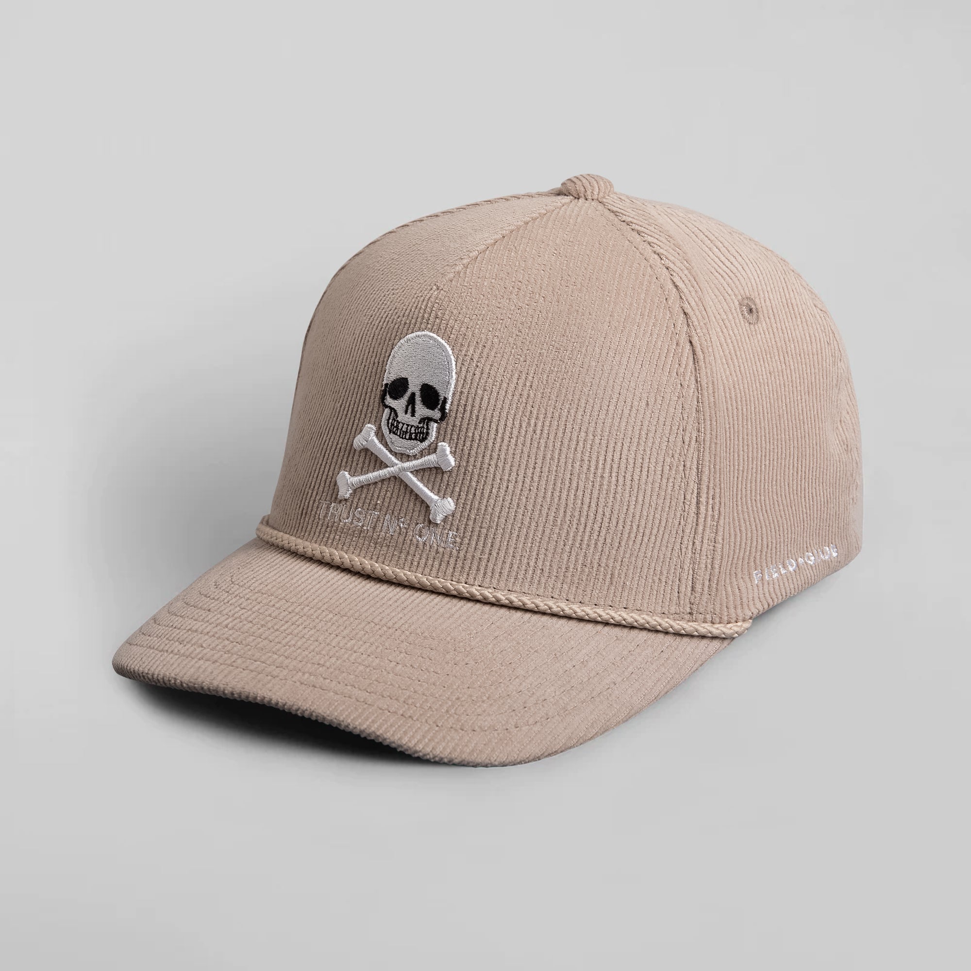 TRUST NO ONE WARM GREY CORDUROY TRUCKER HAT