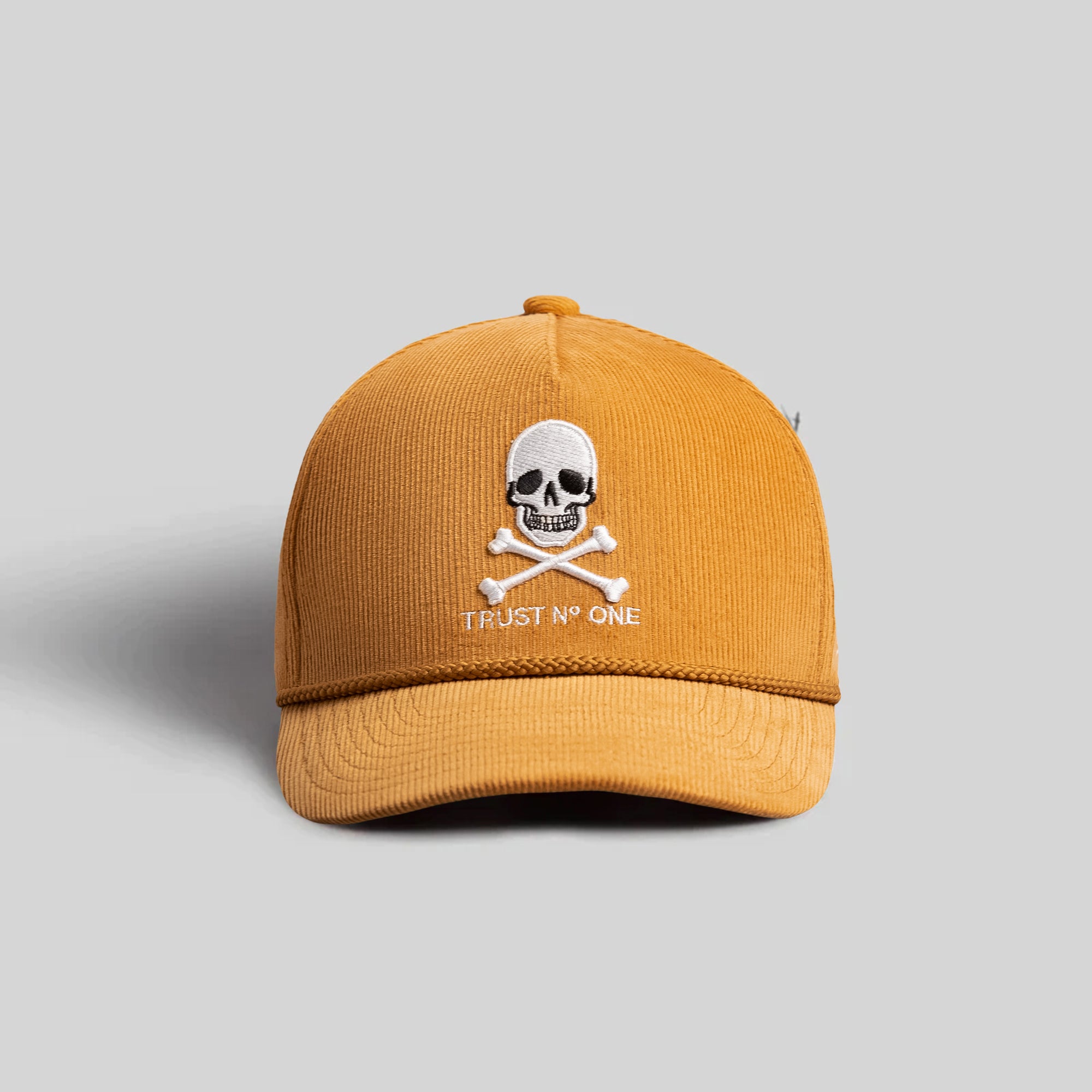 TRUST NO ONE WHEAT CORDUROY TRUCKER HAT
