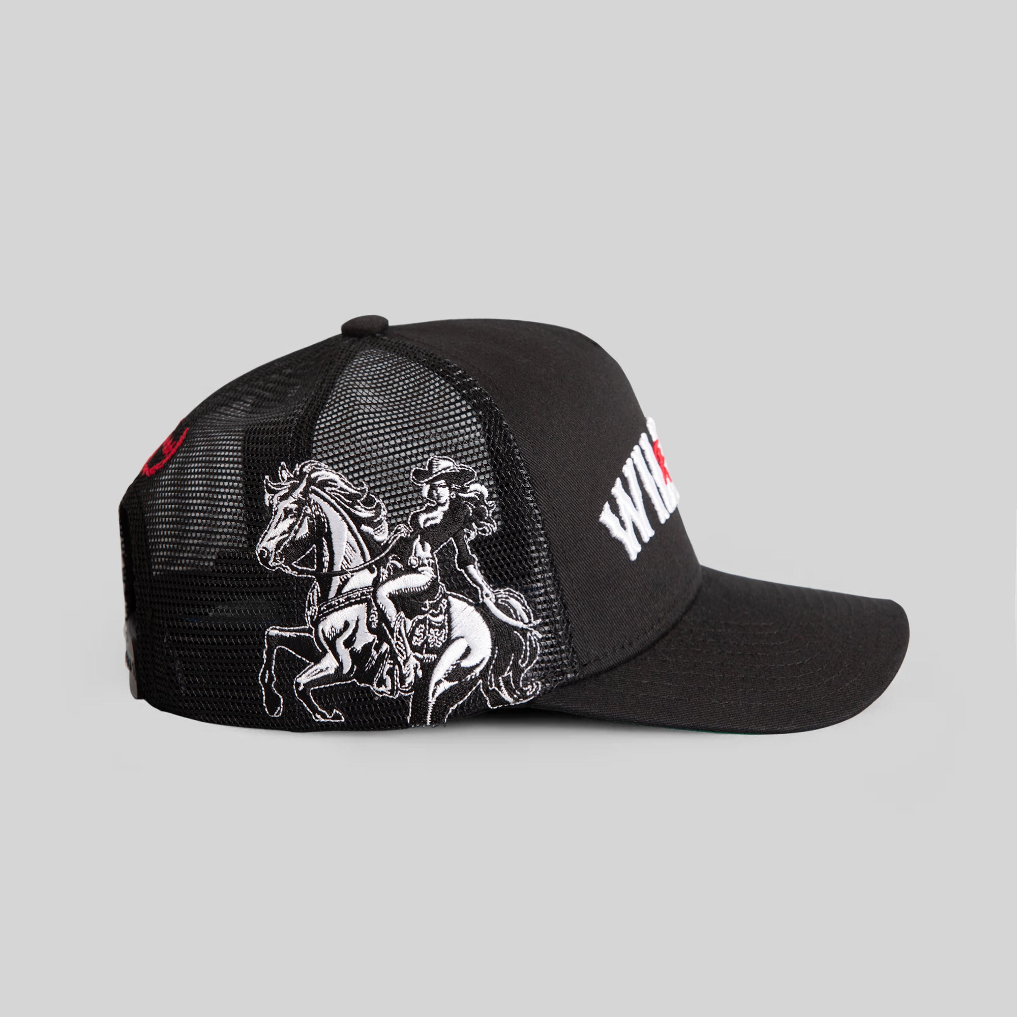WILD RIDE BLACK TWILL MESH TRUCKER