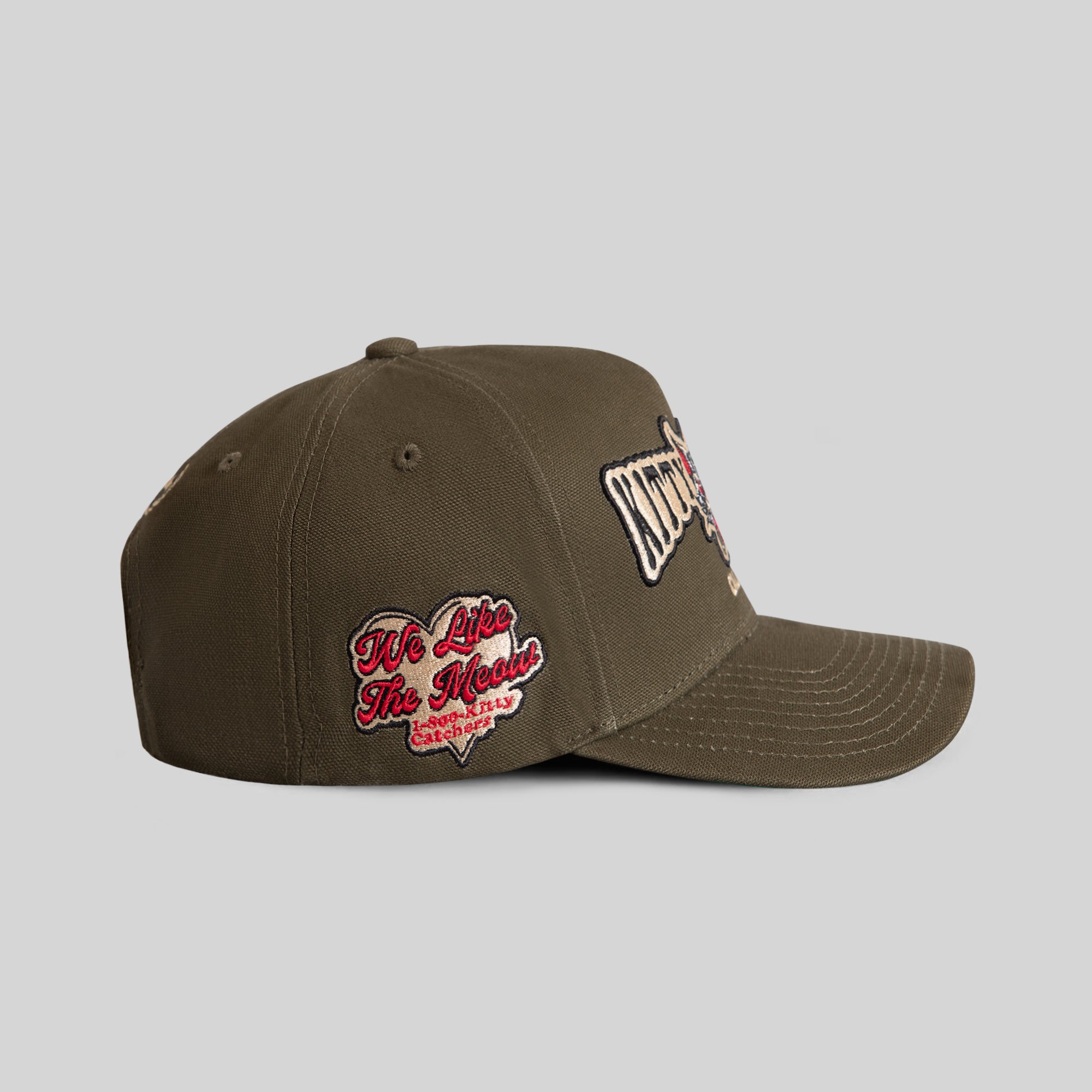 KITTY CATCHER OLIVE DUCK CANVAS TRUCKER