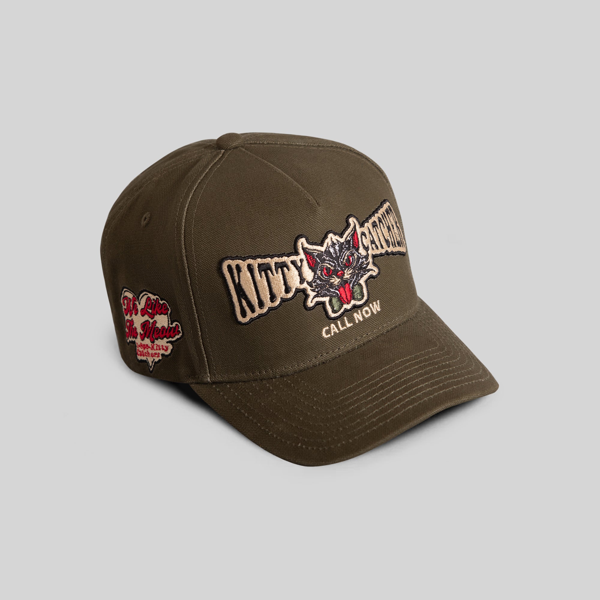 KITTY CATCHER OLIVE DUCK CANVAS TRUCKER