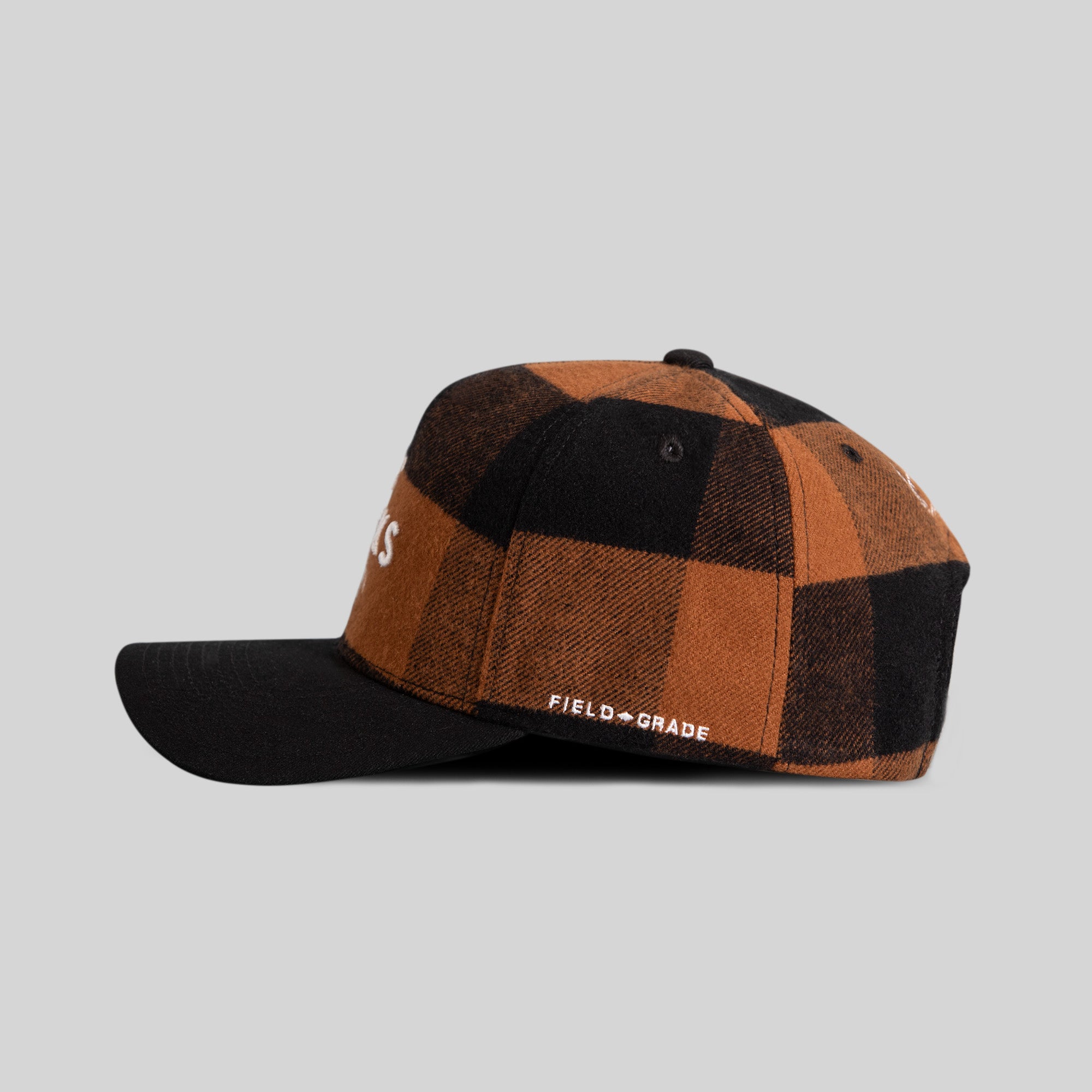 NO F*CKS GIVEN WHEAT MOCHA BUFFALO PLAID TRUCKER