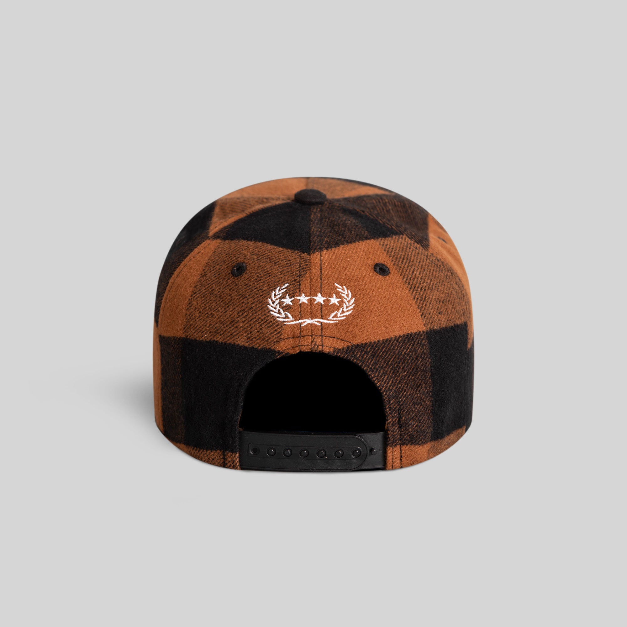 NO F*CKS GIVEN WHEAT MOCHA BUFFALO PLAID TRUCKER