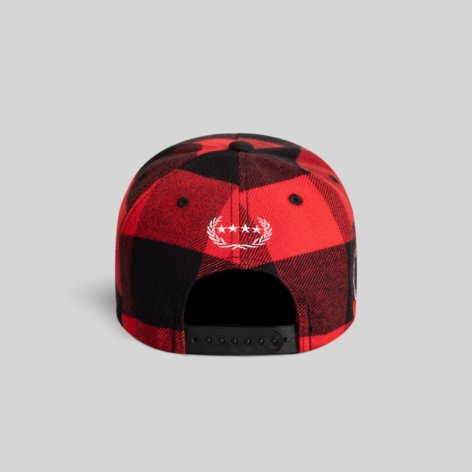 ROLL 'EM & SMOKE 'EM RED BLACK BUFFALO PLAID TRUCKER
