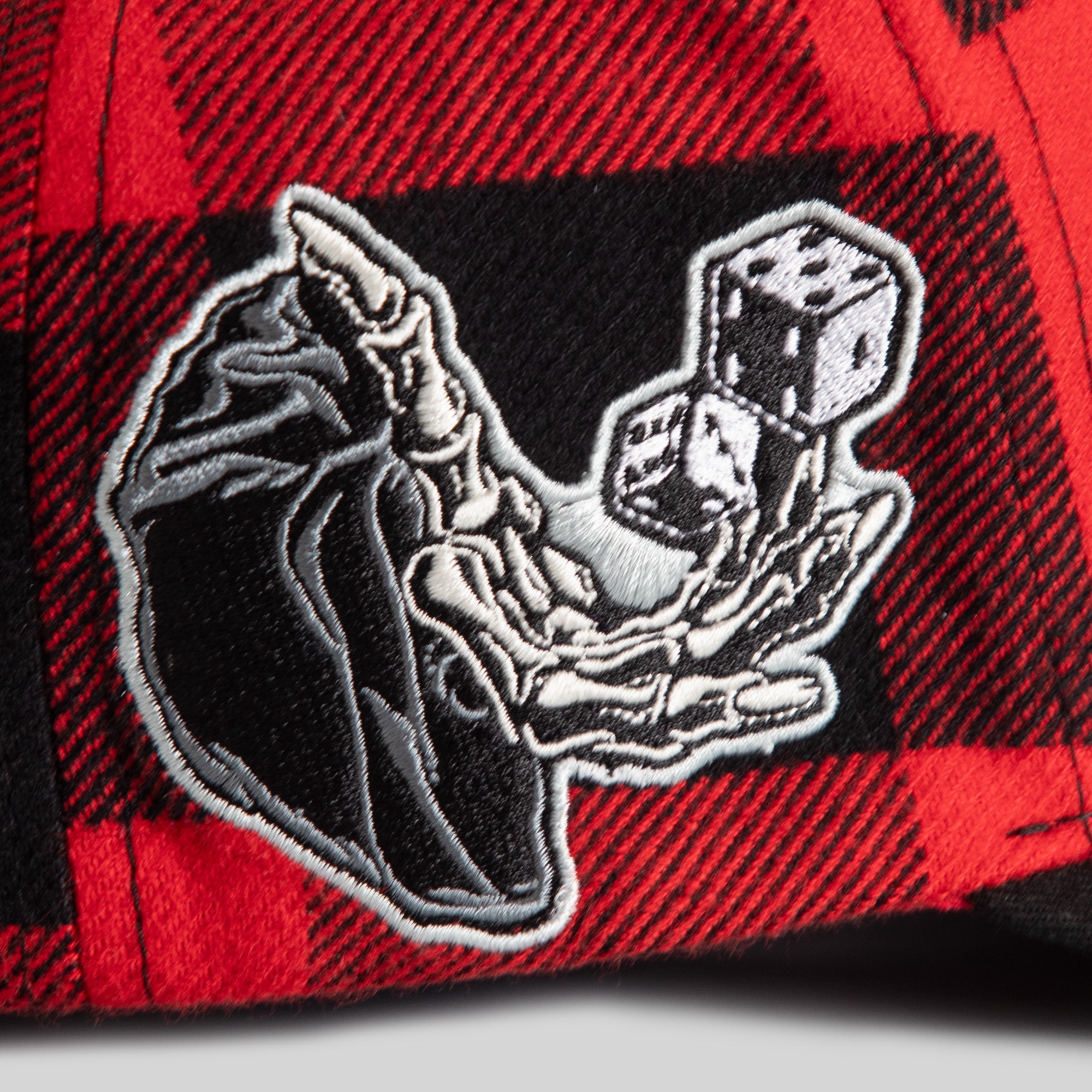 ROLL 'EM & SMOKE 'EM RED BLACK BUFFALO PLAID TRUCKER
