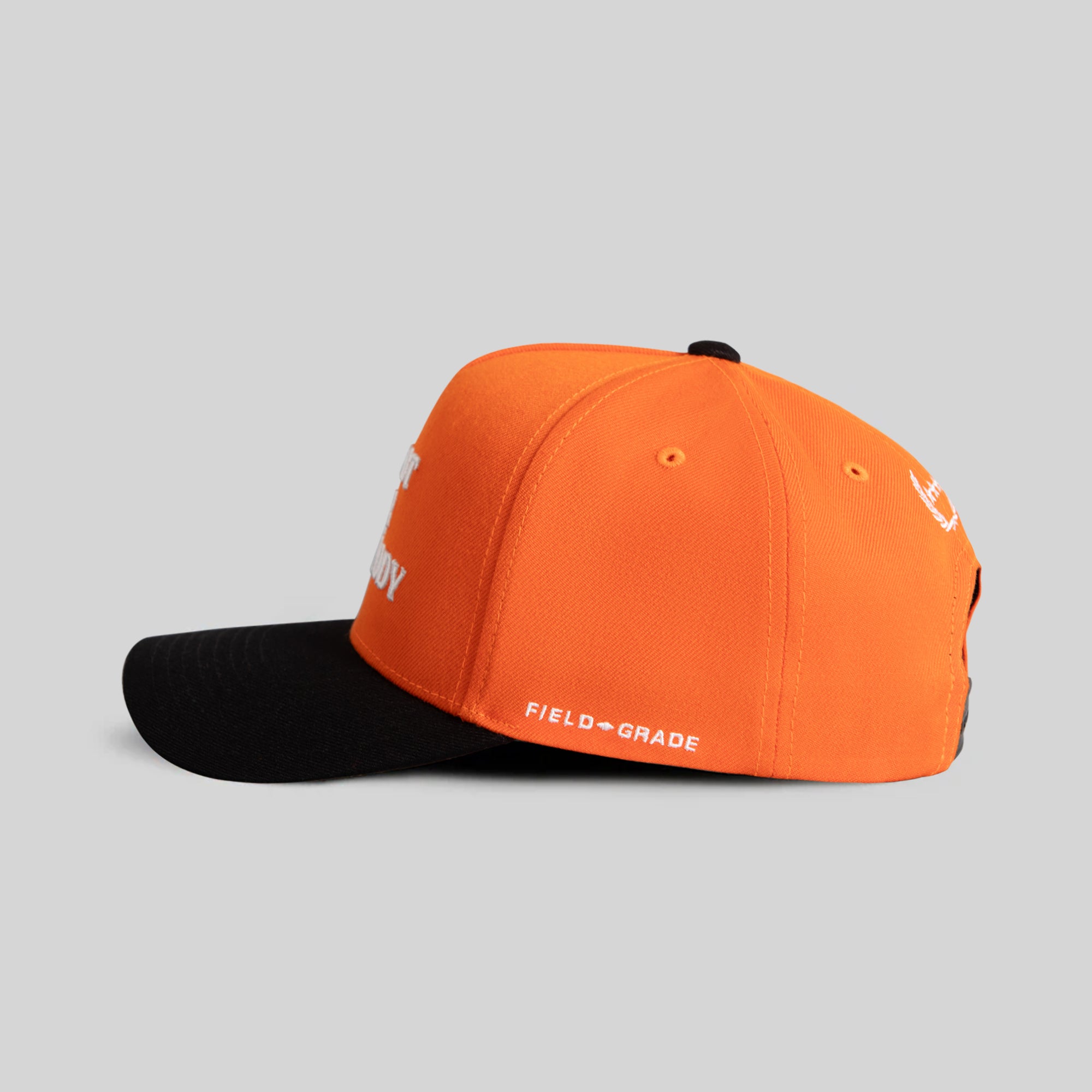 I'M NOT FOR EVERYBODY TOTAL ORANGE BLACK WOOL TRUCKER