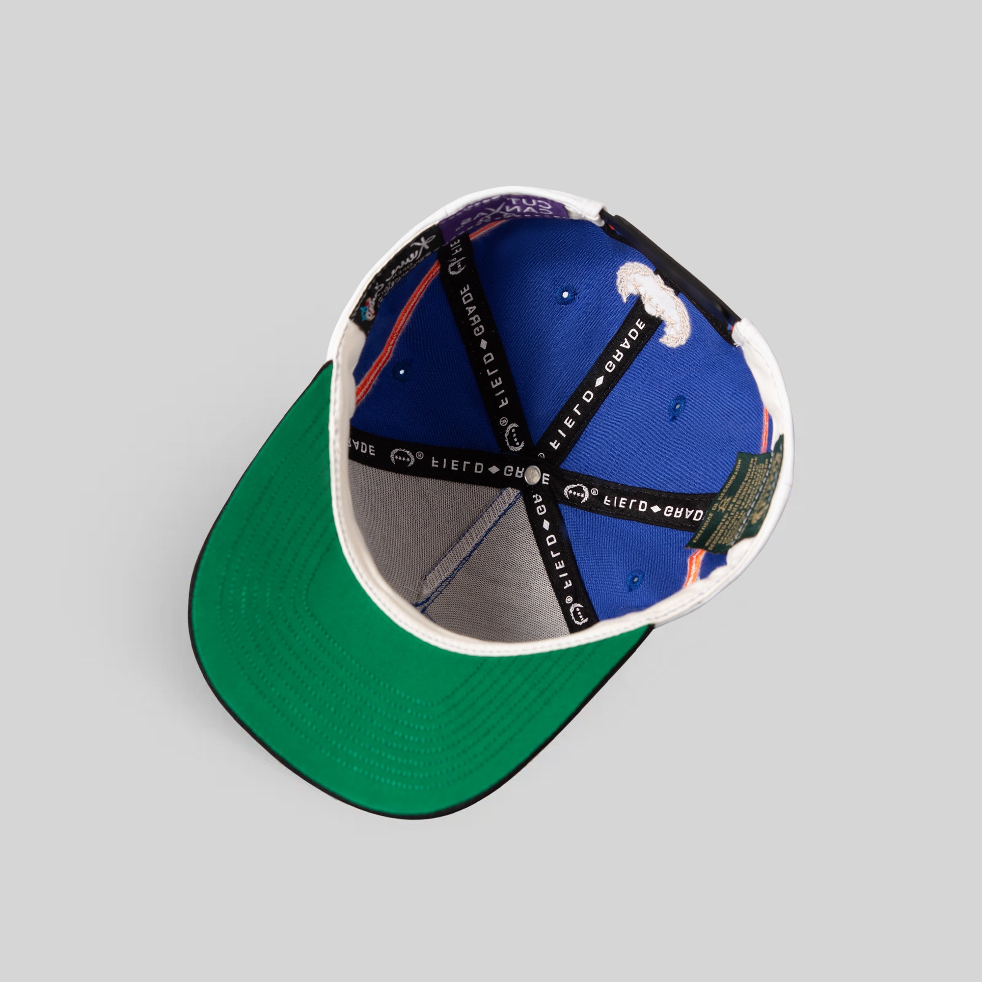 FIELD GRADE X KURVE STUDIO NY IS HEALING QUAKE GAME ROYAL OFF WHITE WOOL TRUCKER