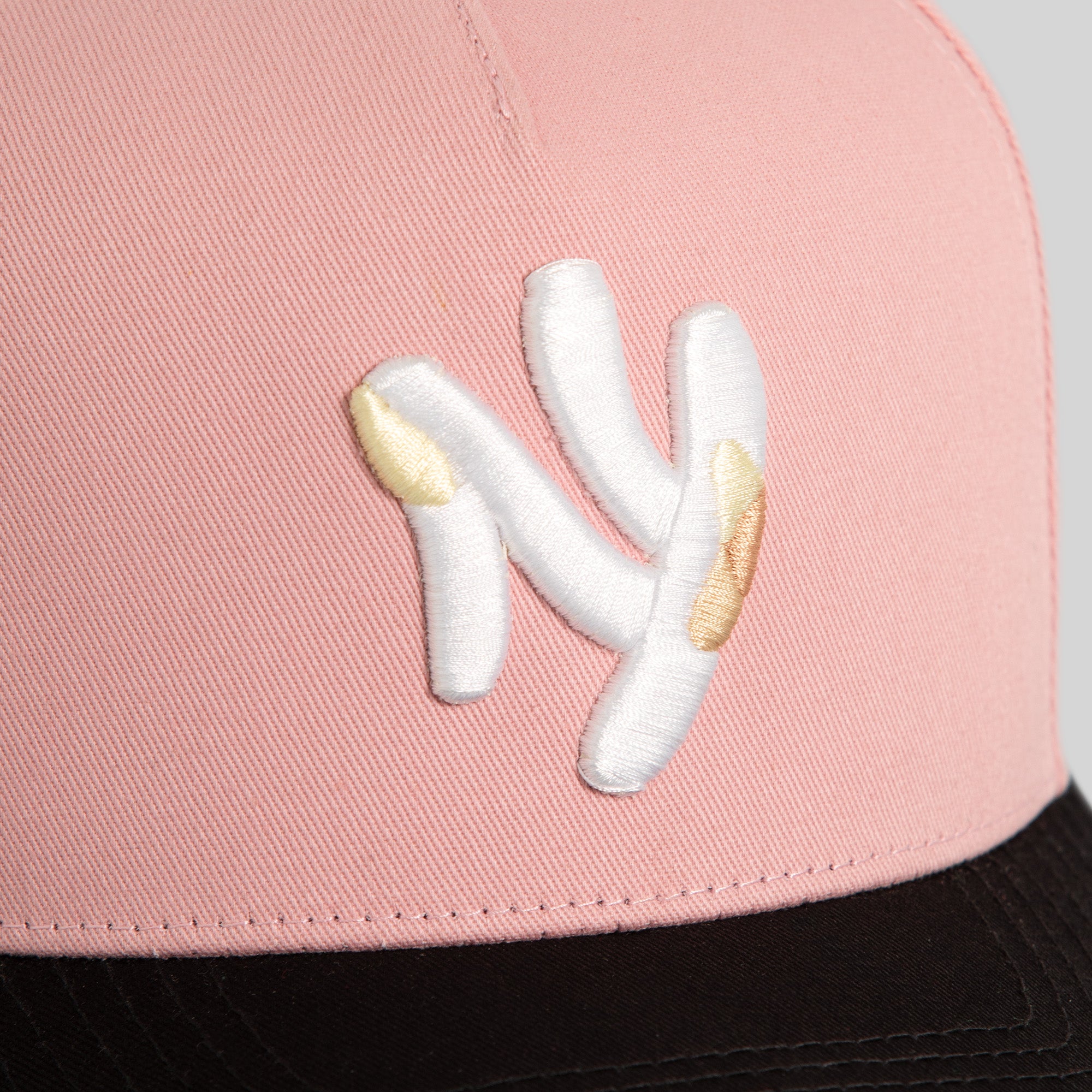 FIELD GRADE X KURVE STUDIO NY IS HEALING PINK BLACK TWILL TRUCKER