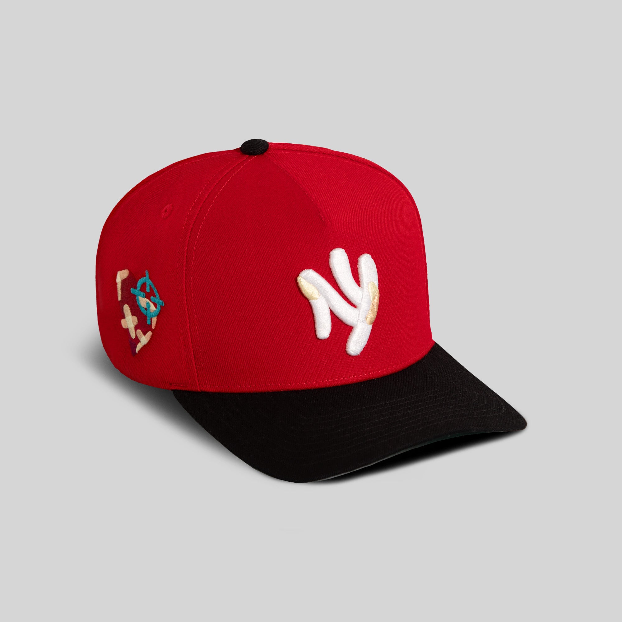 FIELD GRADE X KURVE STUDIO NY IS HEALING RED BLACK WOOL TRUCKER