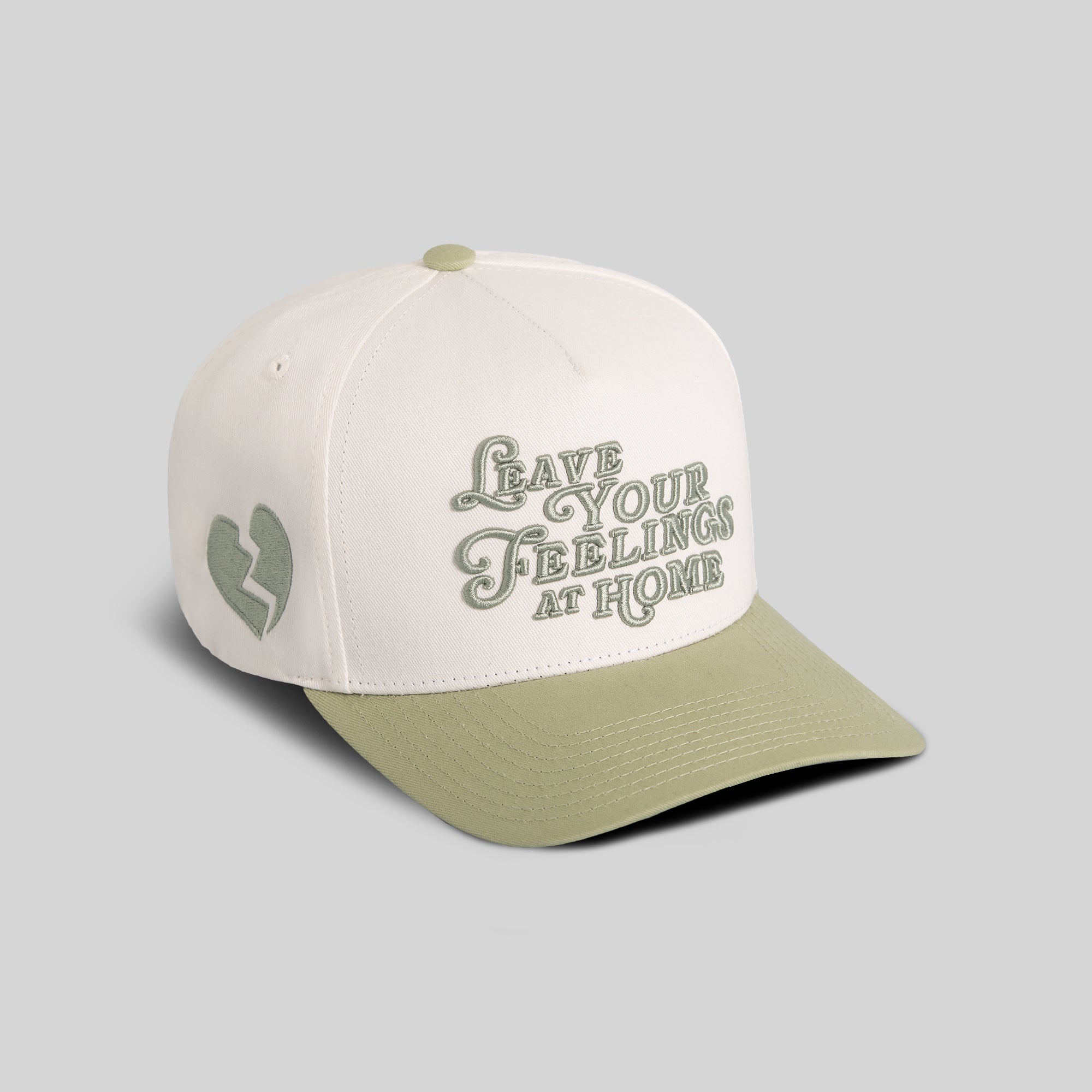LEAVE YOUR FEELING OFF WHITE SAGE TWILL TRUCKER