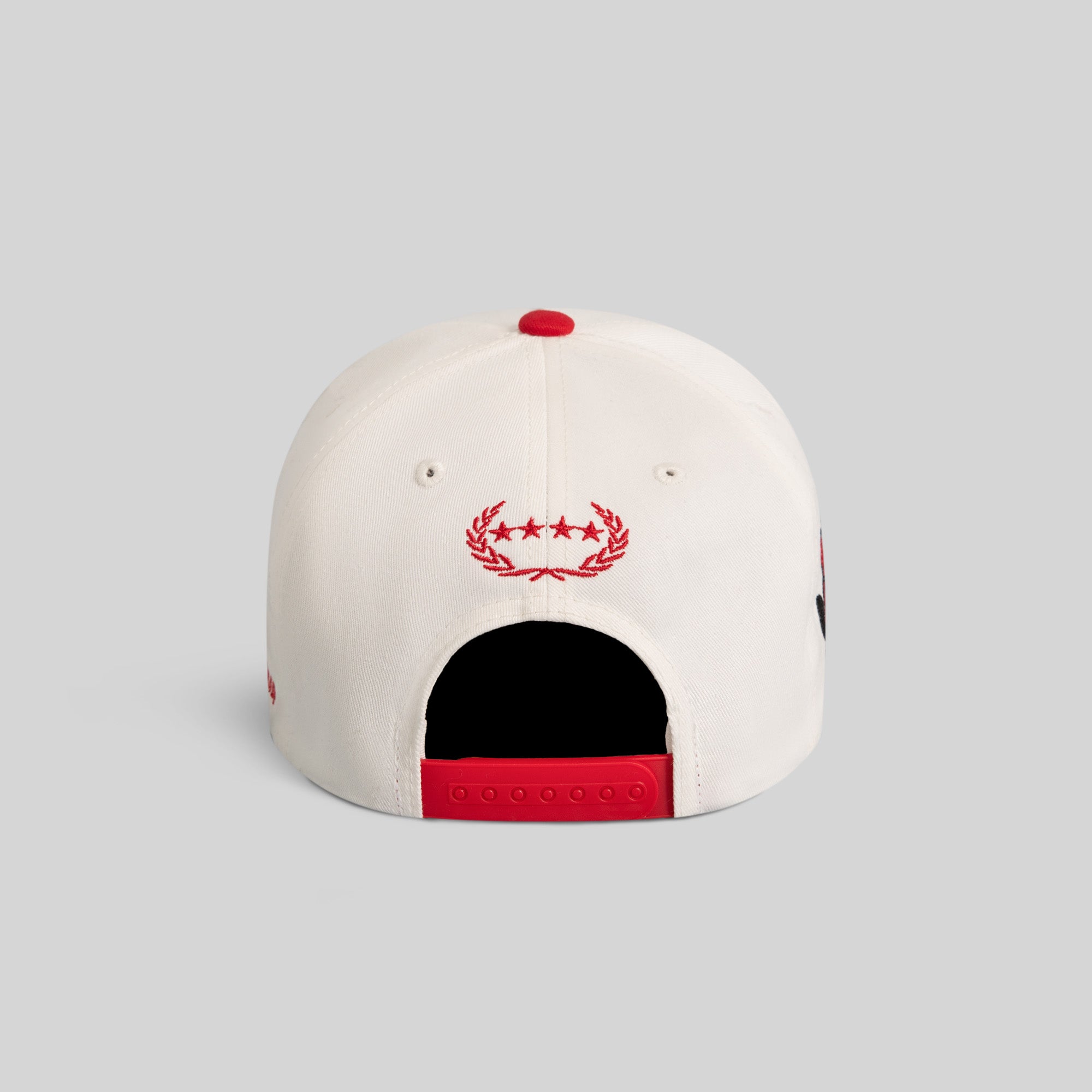 WINNERS AND SINNERS OFF WHITE VARSITY RED TWILL TRUCKER