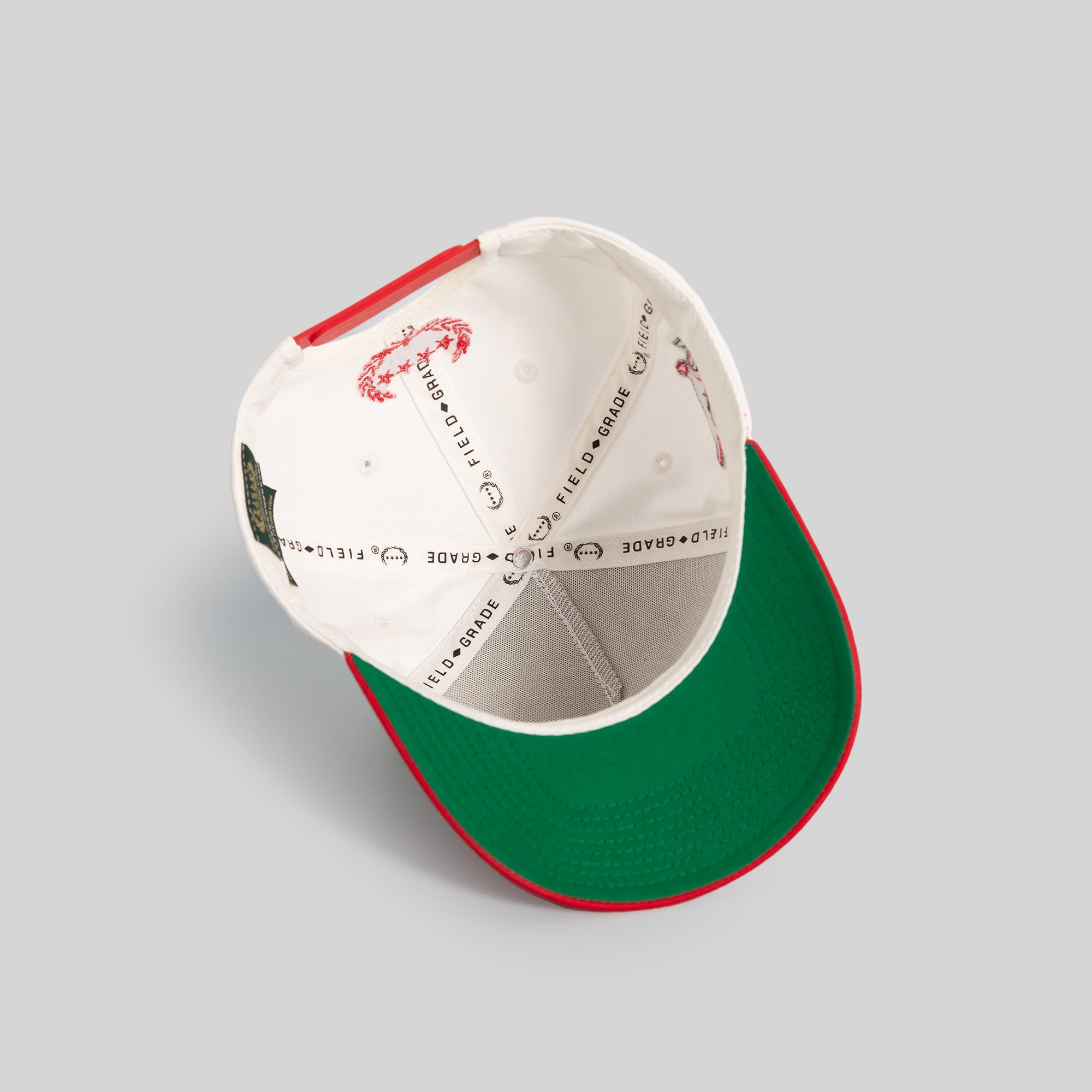 WINNERS AND SINNERS OFF WHITE VARSITY RED TWILL TRUCKER