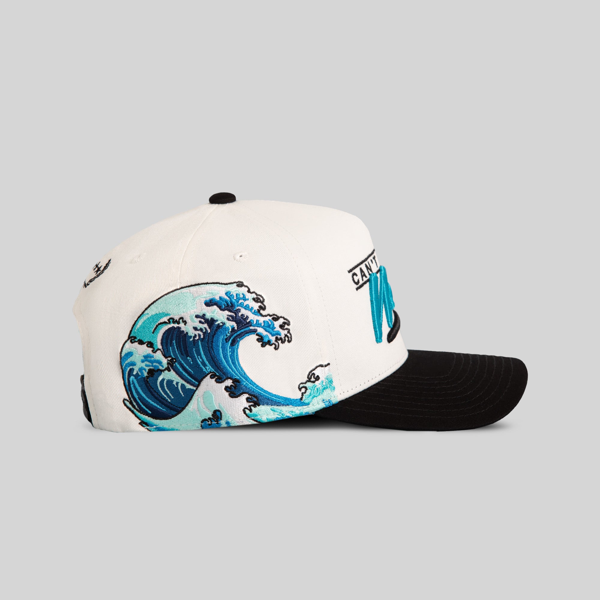 CANT STOP THE WAVE OFF WHITE BLACK TWILL TRUCKER