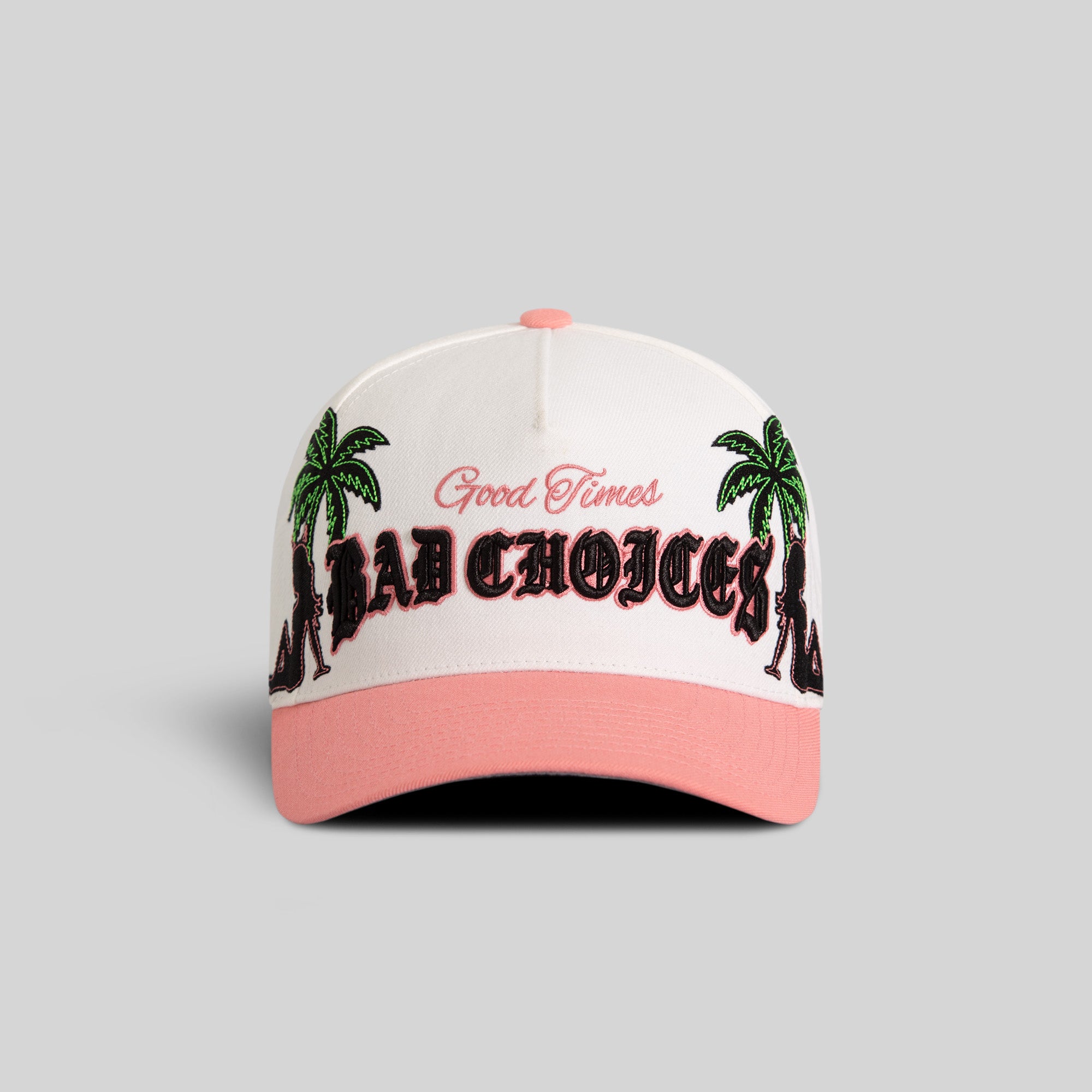 GOOD TIMES OFF WHITE PASTEL PINK WOOL TRUCKER
