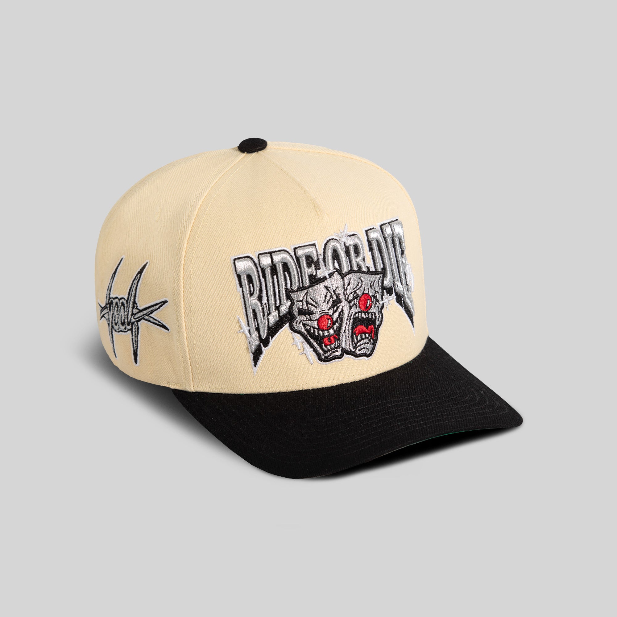RIDE OR DIE SAND BLACK WOOL TRUCKER