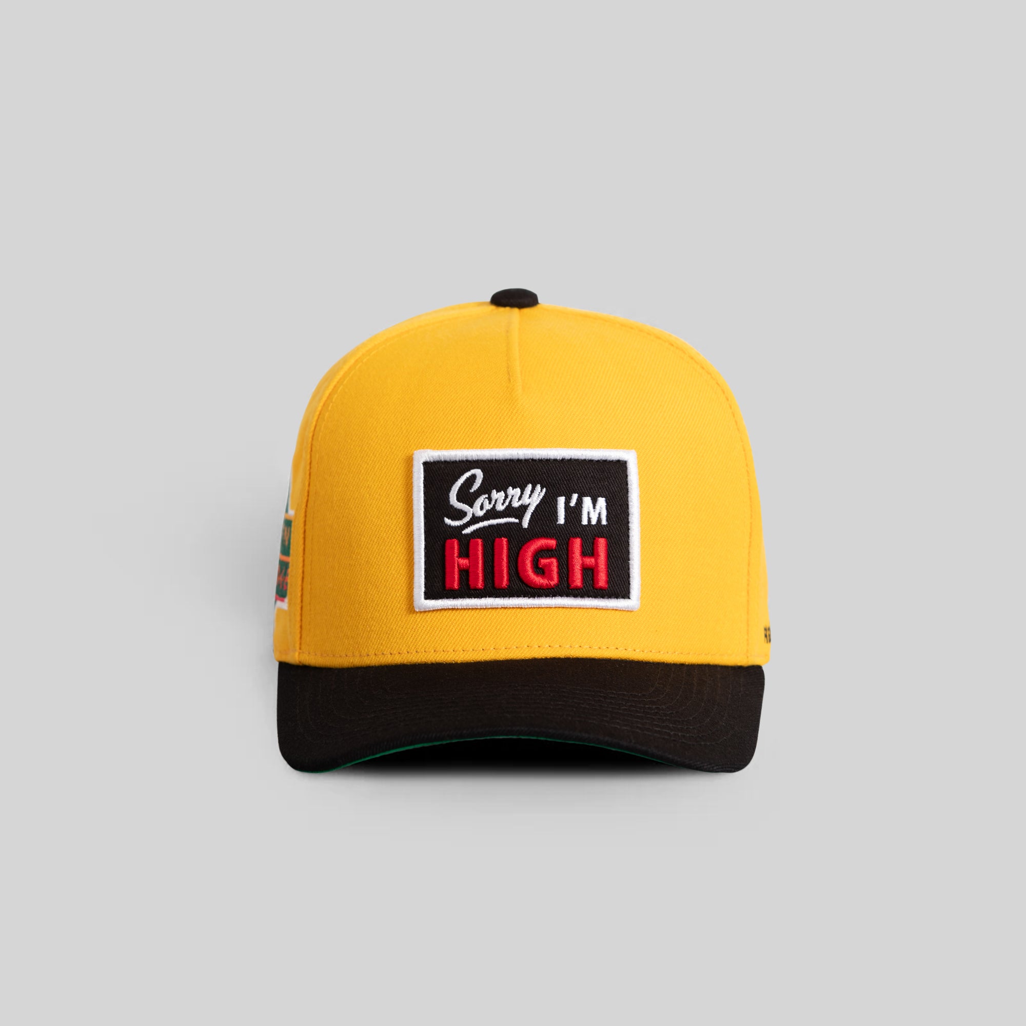 SORRY I'M HIGH ATHLETIC GOLD BLACK WOOL TRUCKER