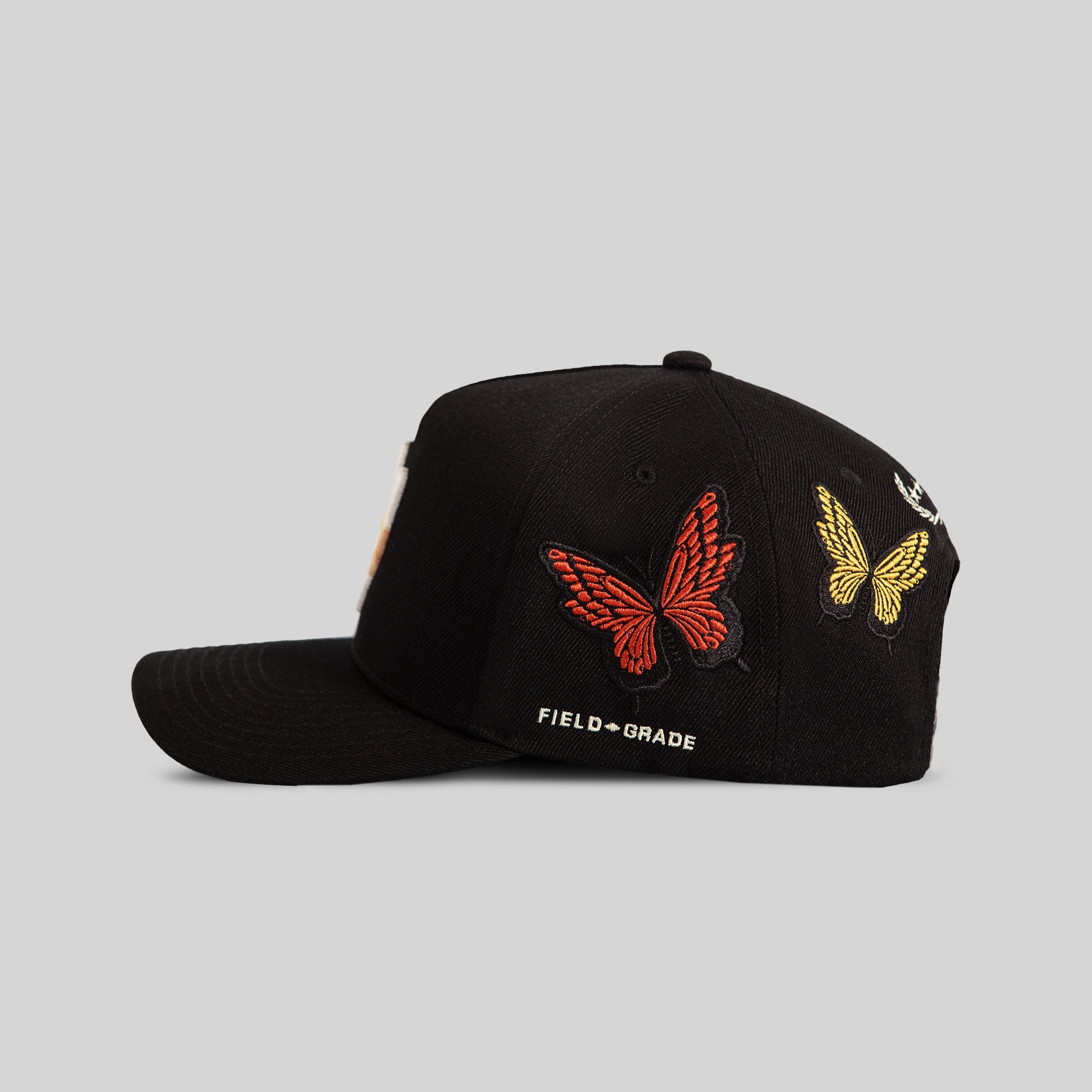 FIELD GRADE X KURVE STUDIO NY IS HEALING BUTTERFLIGHT WOOL TRUCKER