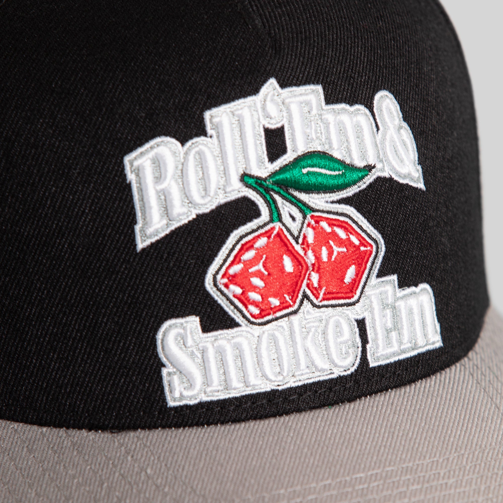 ROLL 'EM & SMOKE 'EM BLACK CEMENT WOOL TRUCKER