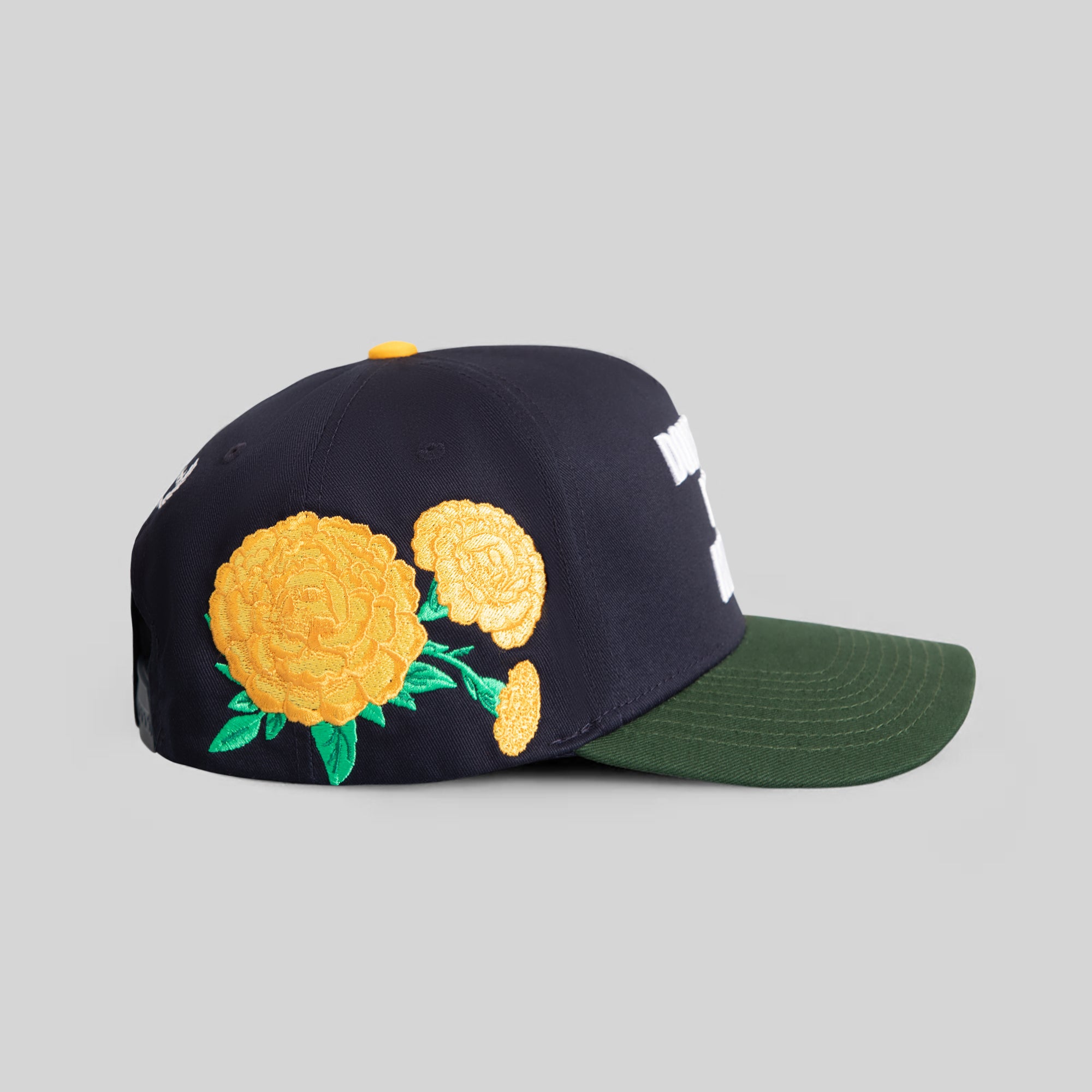 DON'T ASK ME MARIGOLD DEEP NAVY FG GREEN TWILL TRUCKER