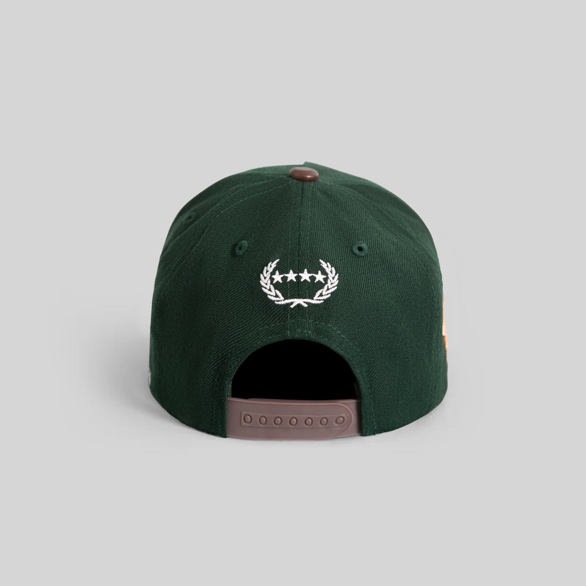 FIELD GRADE X KURVE STUDIO NY IS HEALING FG GREEN MOCHA WOOL LEATHER TRUCKER