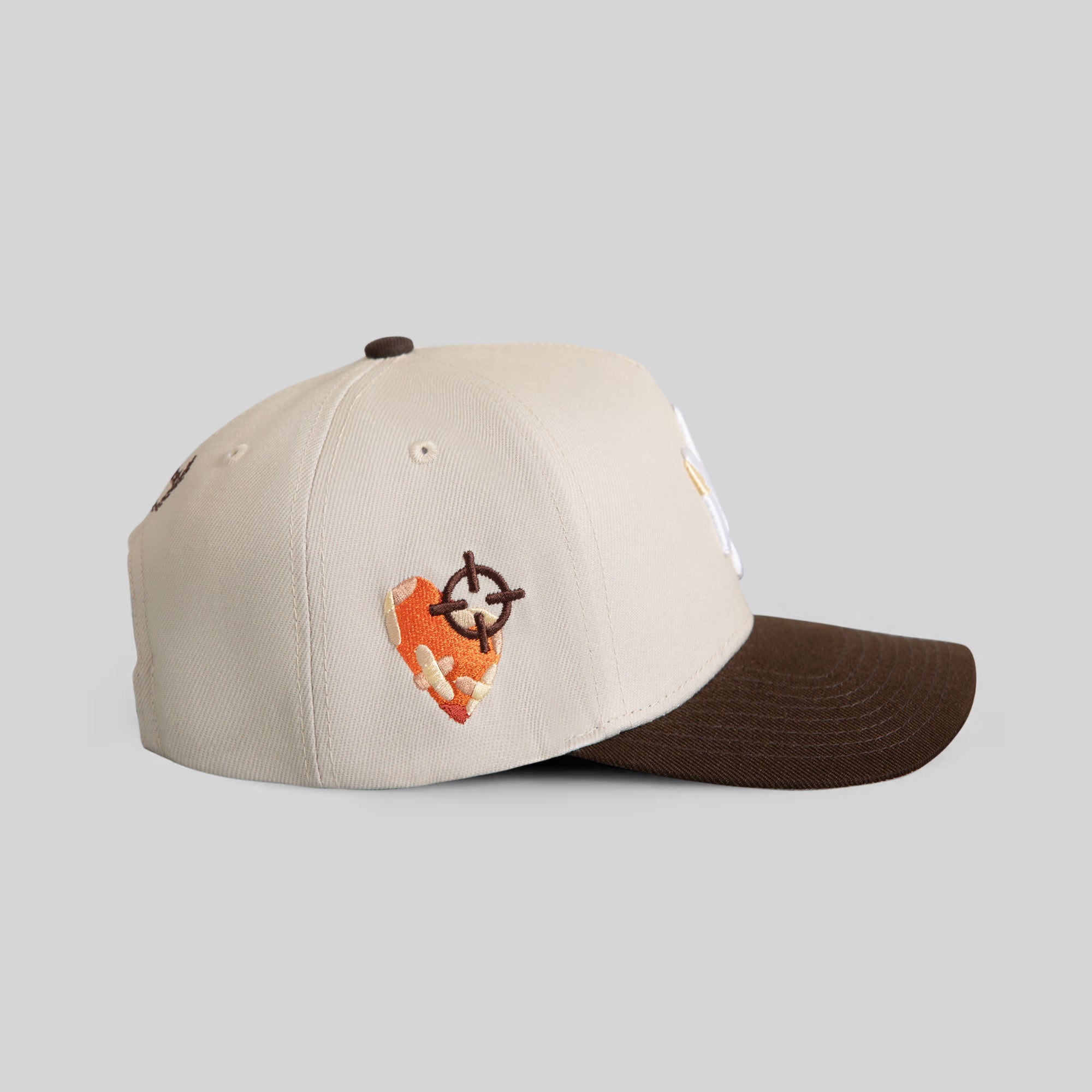 FIELD GRADE X KURVE STUDIO NY IS HEALING OFF WHITE MOCHA TRUCKER