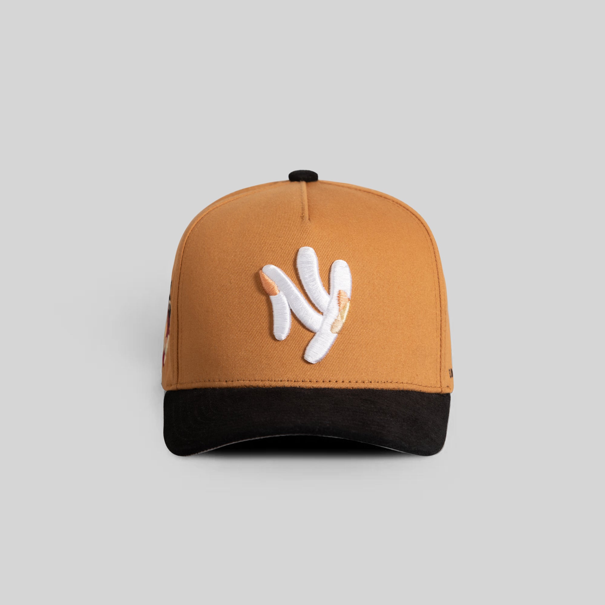 FIELD GRADE X KURVE STUDIO NY IS HEALING WHEAT BLACK TWILL SUEDE TRUCKER