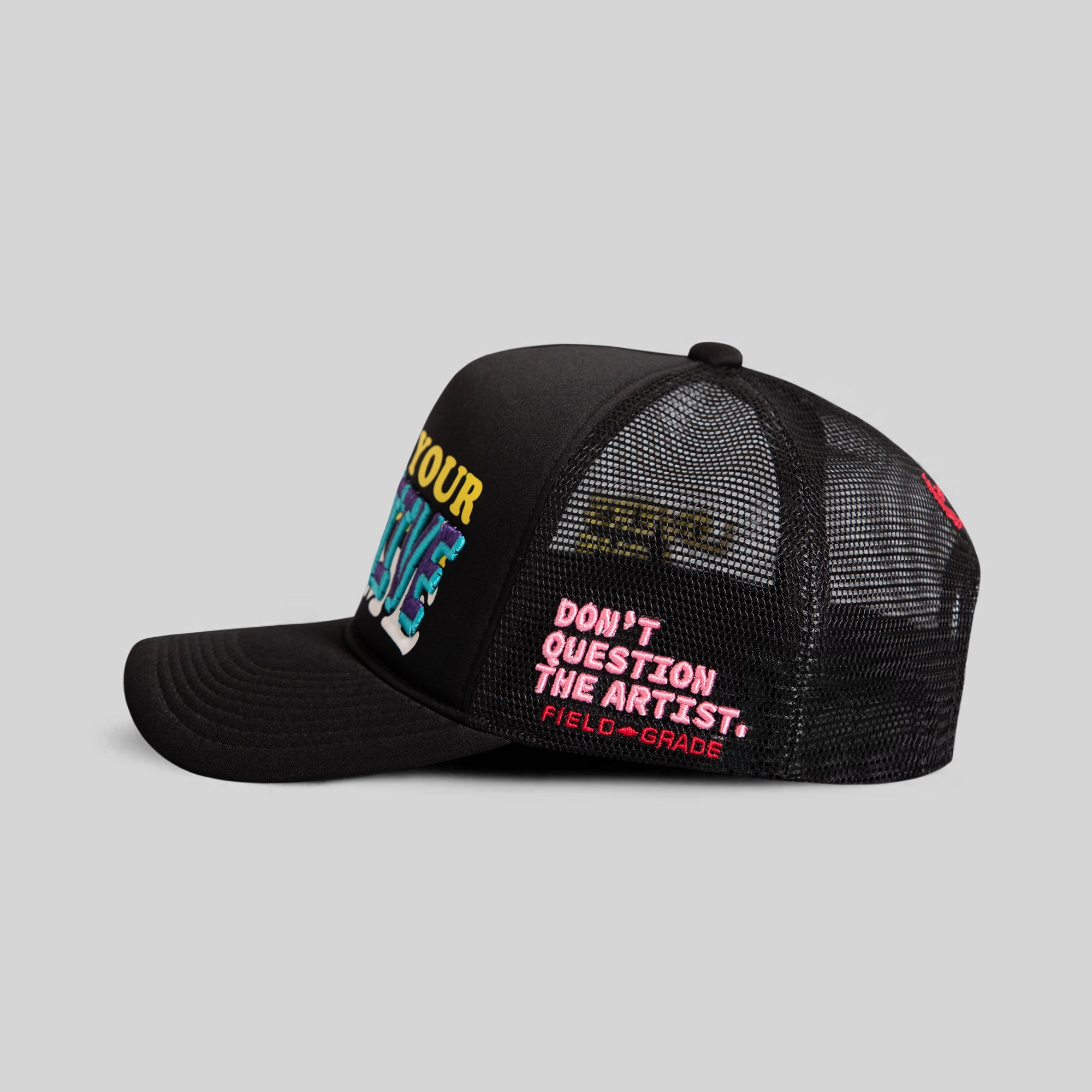 STAY CREATIVE FOAM BLACK MESH TRUCKER