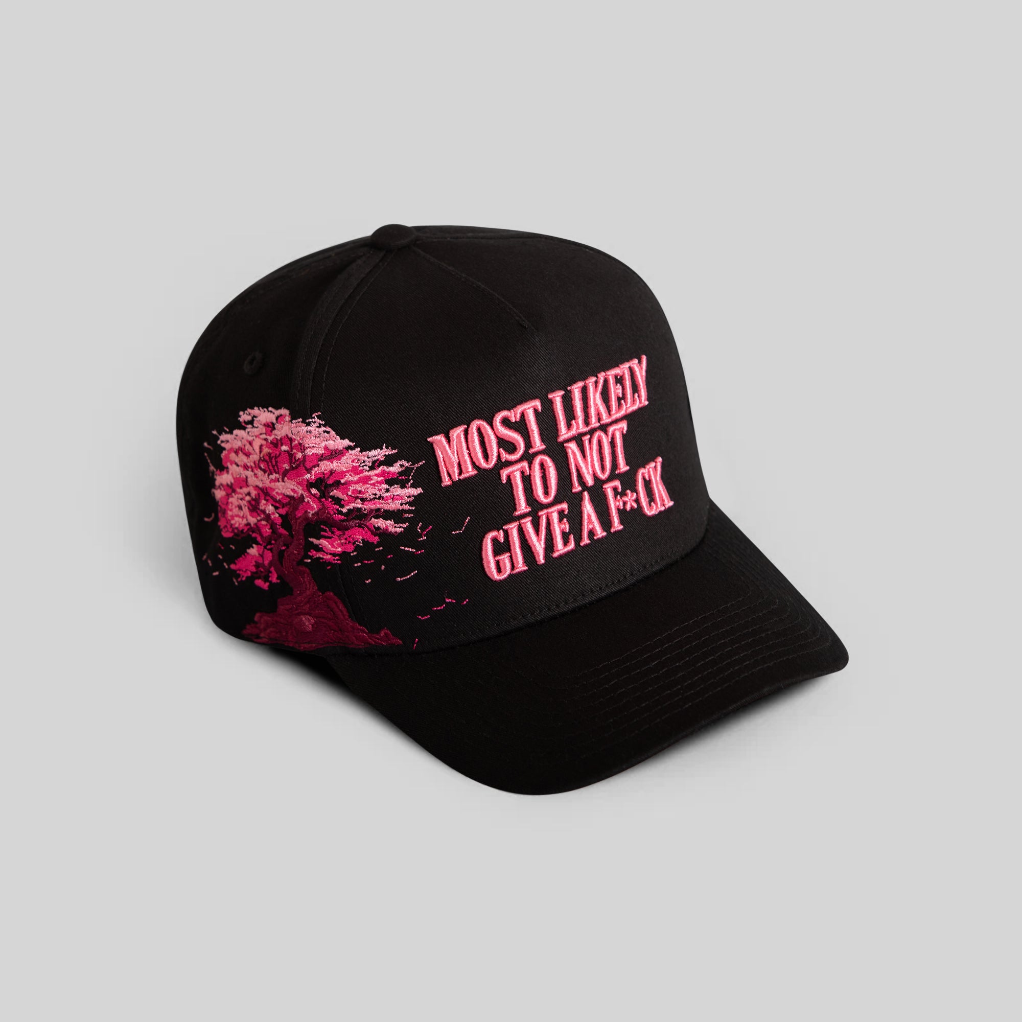 MOST LIKELY CHERRY BLOSSOM BLACK TWILL TRUCKER