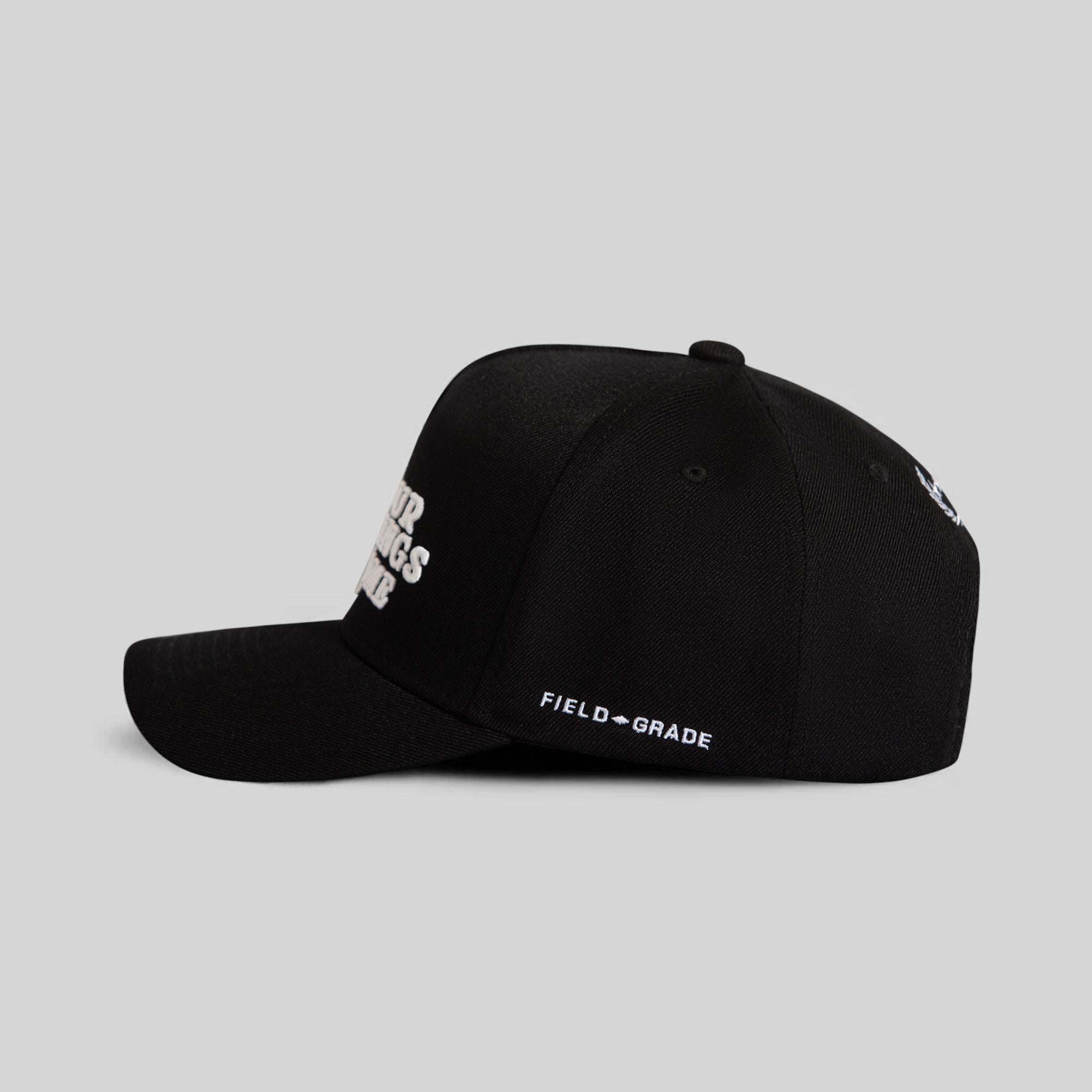 LEAVE YOUR FEELINGS BLACK AWOOL TRUCKER