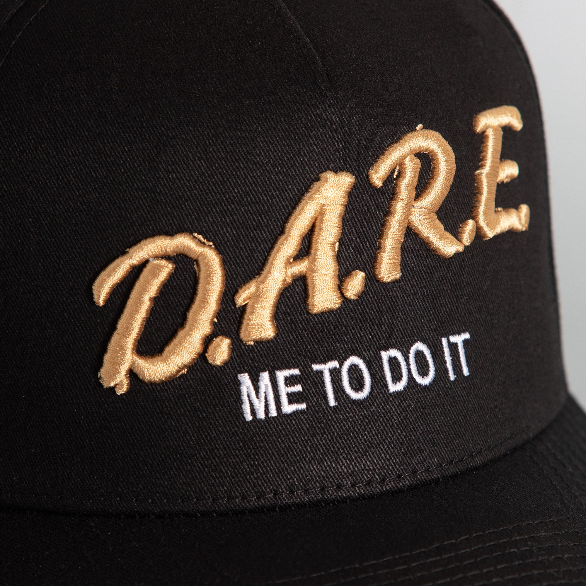 DARE ME TO DO IT BLACK TWILL TRUCKER