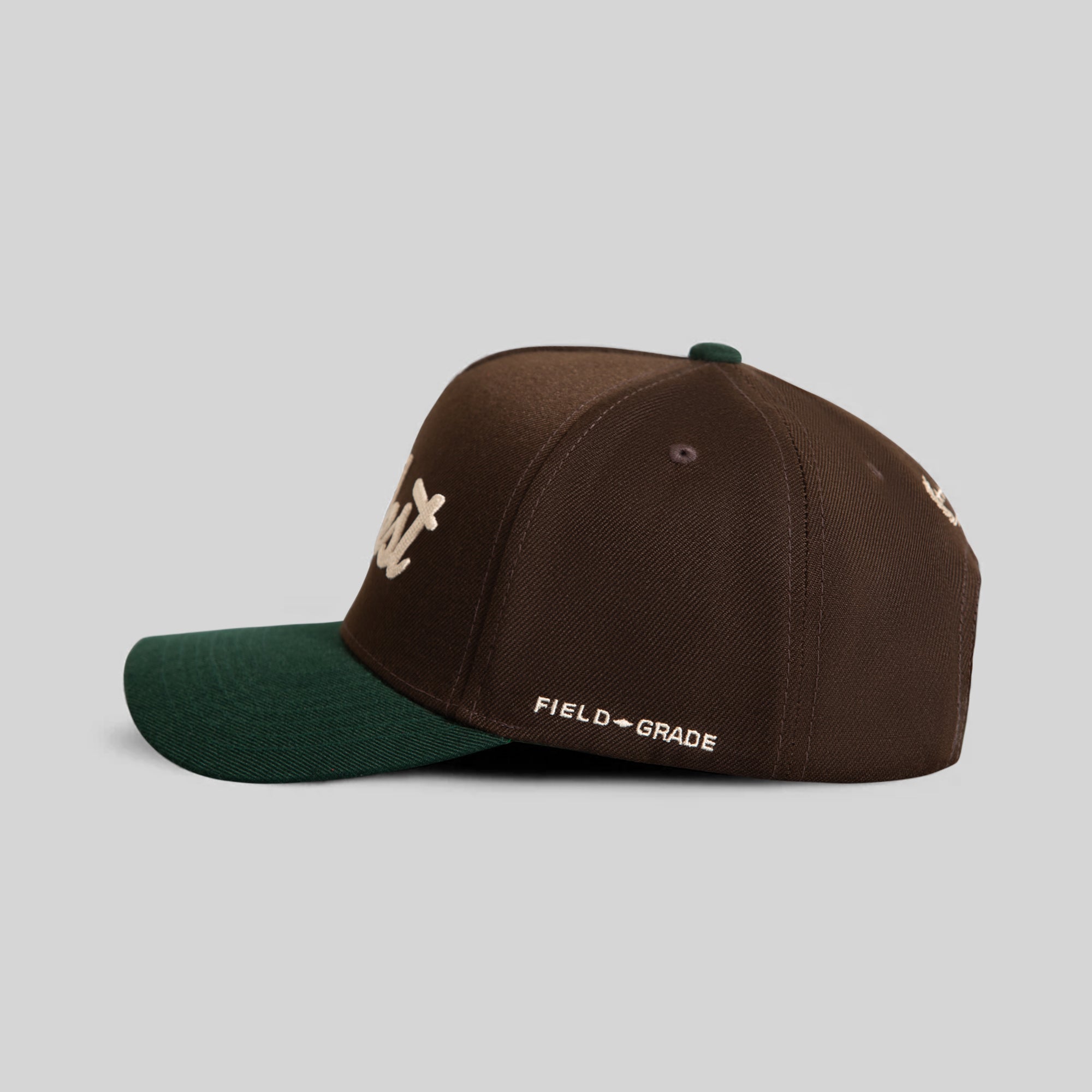 MODEST MOCHA FG GREEN WOOL TRUCKER