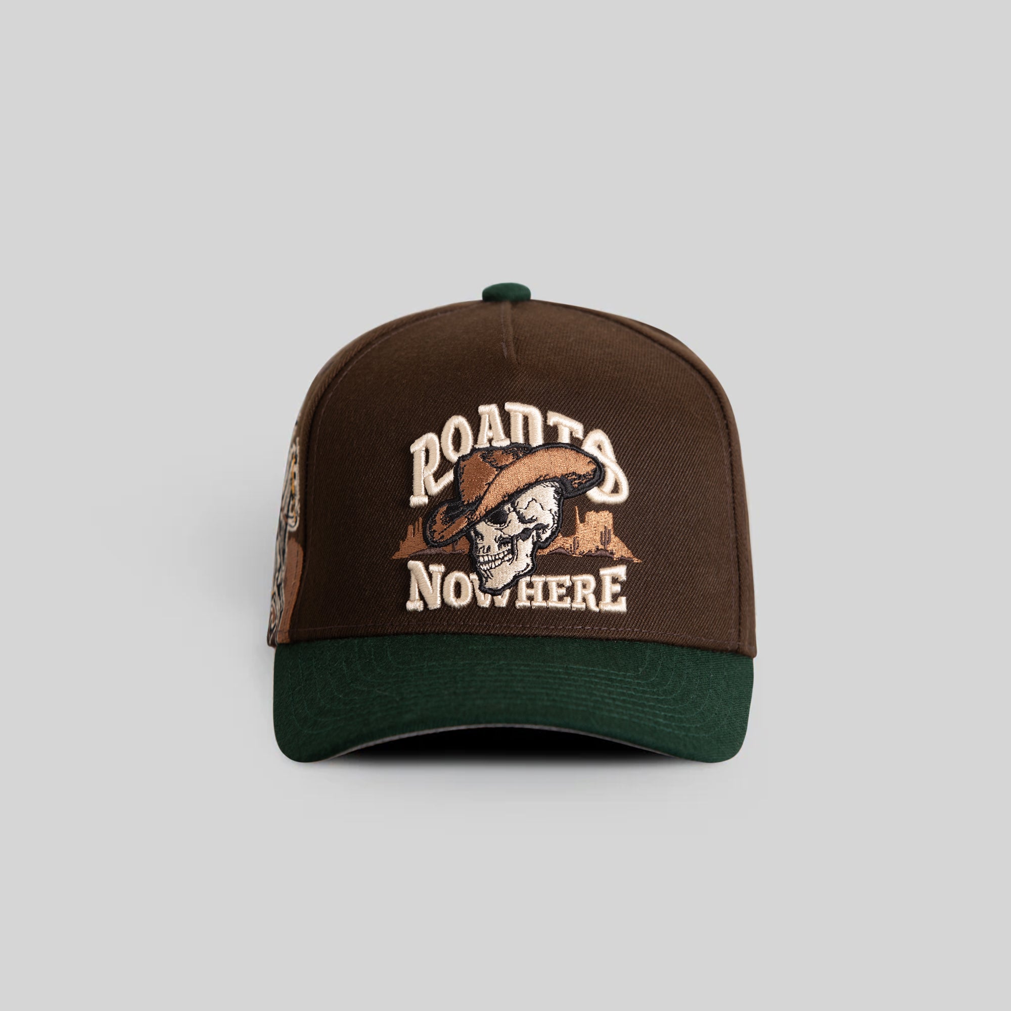 ROAD TO NOWHERE MOCHA FG GREEN WOOL TRUCKER